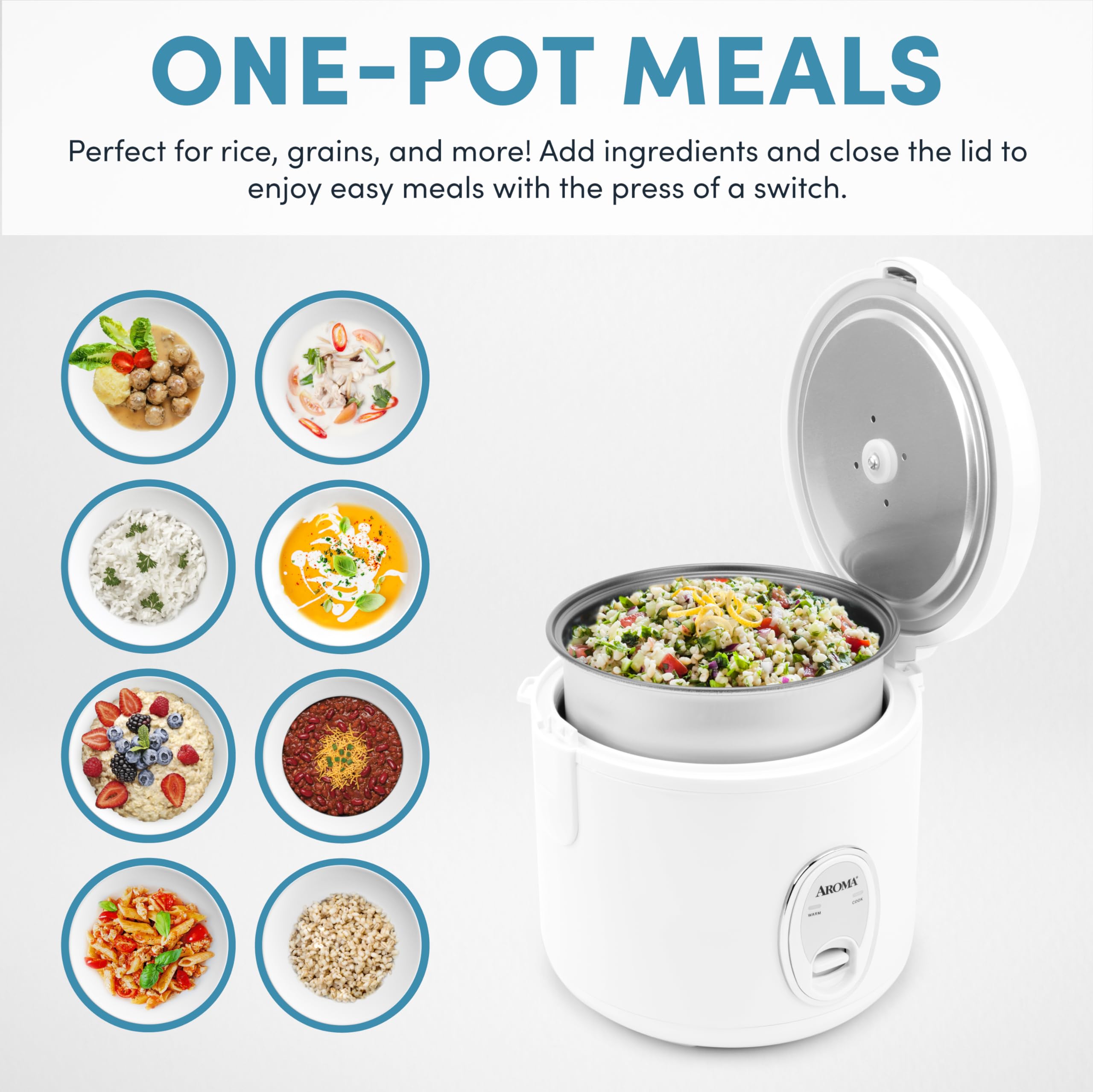 Aroma Housewares 8-Cup (Cooked) (4-Cup UNCOOKED) Cool Touch Rice Cooker (ARC-914S)