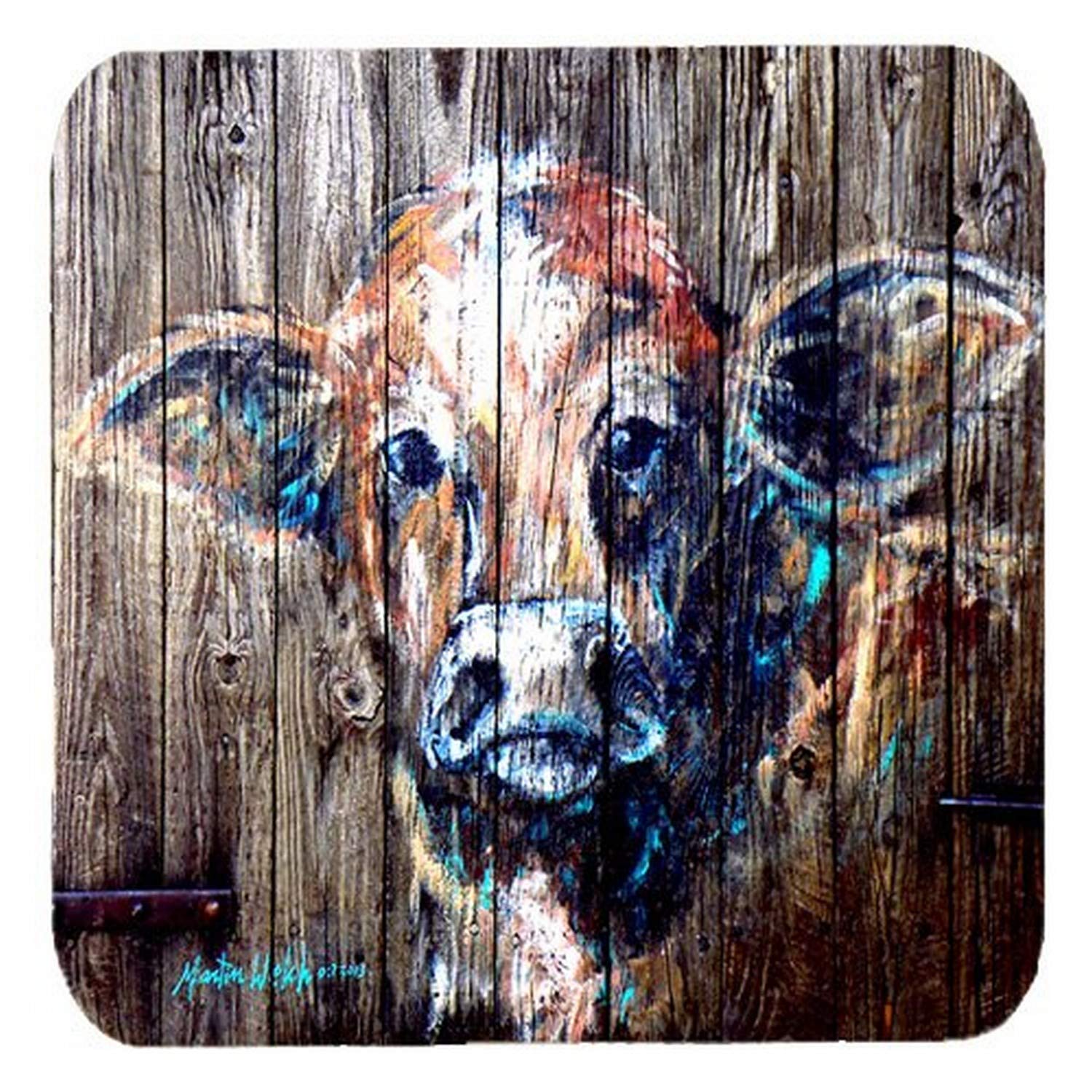Carolines Treasures Cow Moo Shine Foam Coasters (Set of 4), 3.5 H x 3.5 W, Multicolor