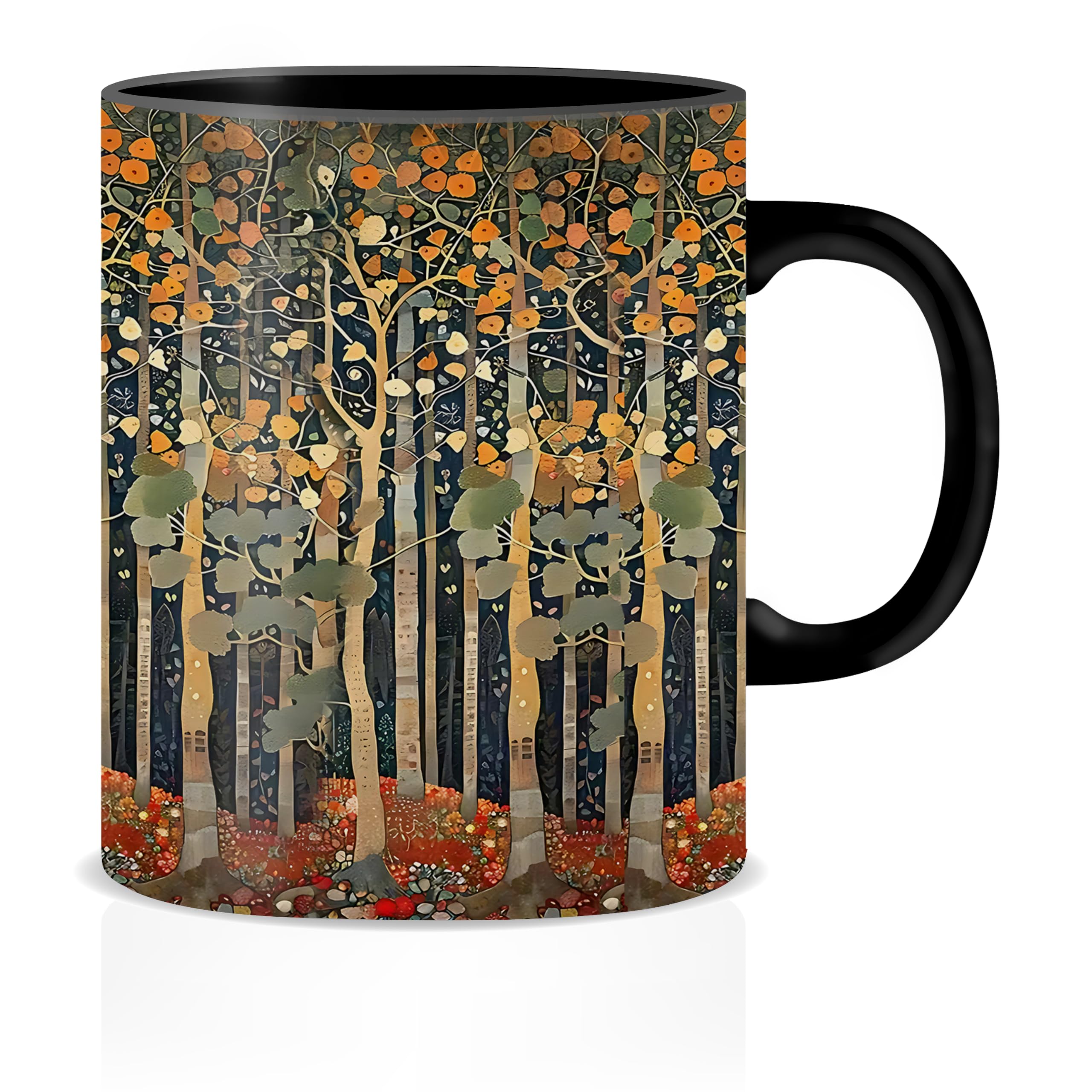 BUJSP Vintage Fall Forest William Morris Inspired Coffee Tea Mug 11oz