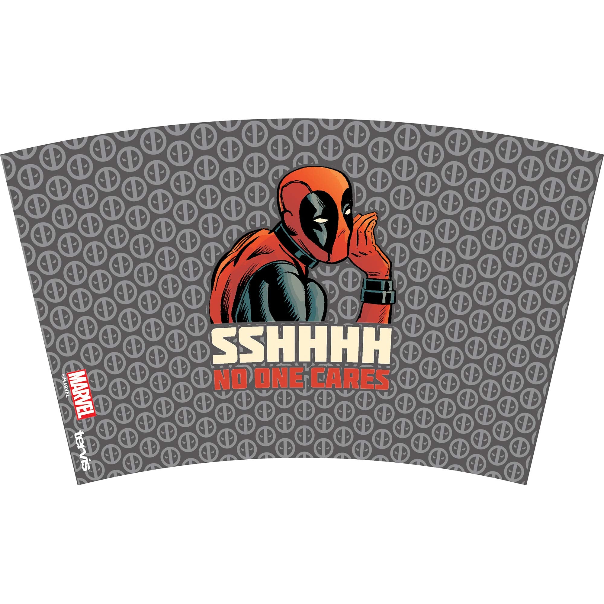 Tervis Marvel Deadpool Shhh No One Cares Made In Usa Double Walled Insulated Tumbler Travel Cup Keeps Drinks Cold & Hot, 16Oz, C