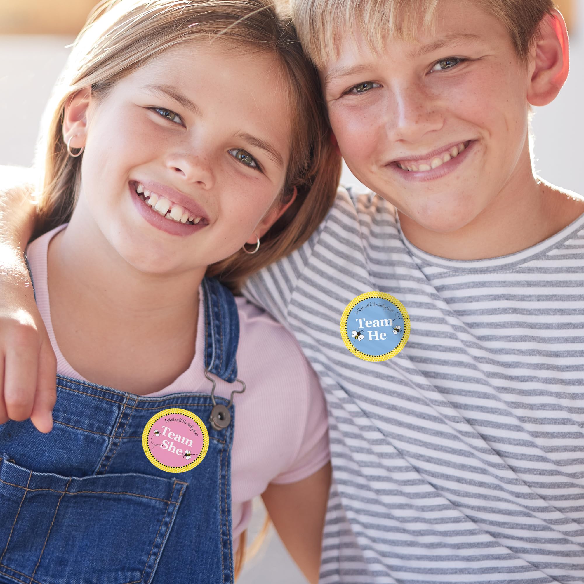 What Will Baby Bee Gender Reveal Team Boy Or Girl Stickers - 40 Labels