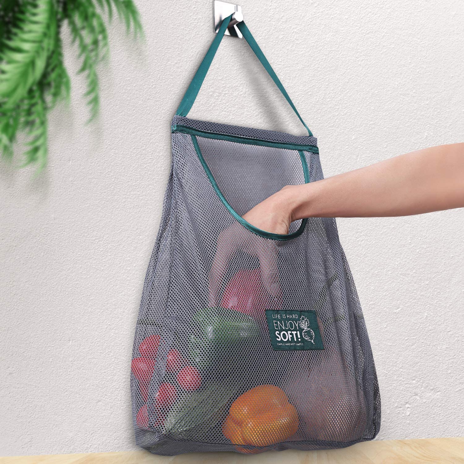 Reusable Mesh Bag For Fruit And Vegetable Storage, Washable And Foldable Net Bags For Kitchen