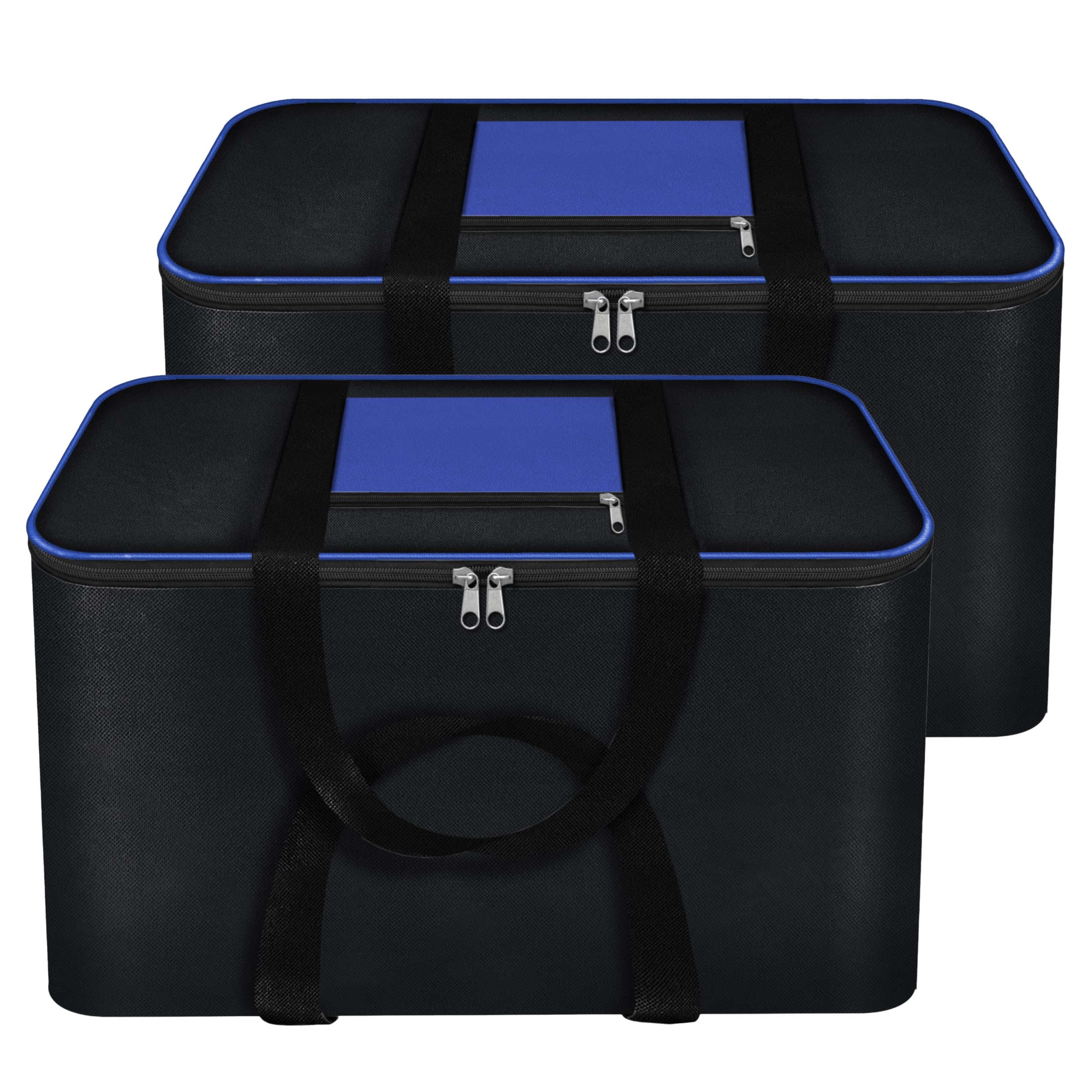 Storite 2 Pack Moisture Proof Nylon Large Size Underbed Storage Bag For Clothes (54 X 46 X 28 Cm)  Blueblack, Rectangular