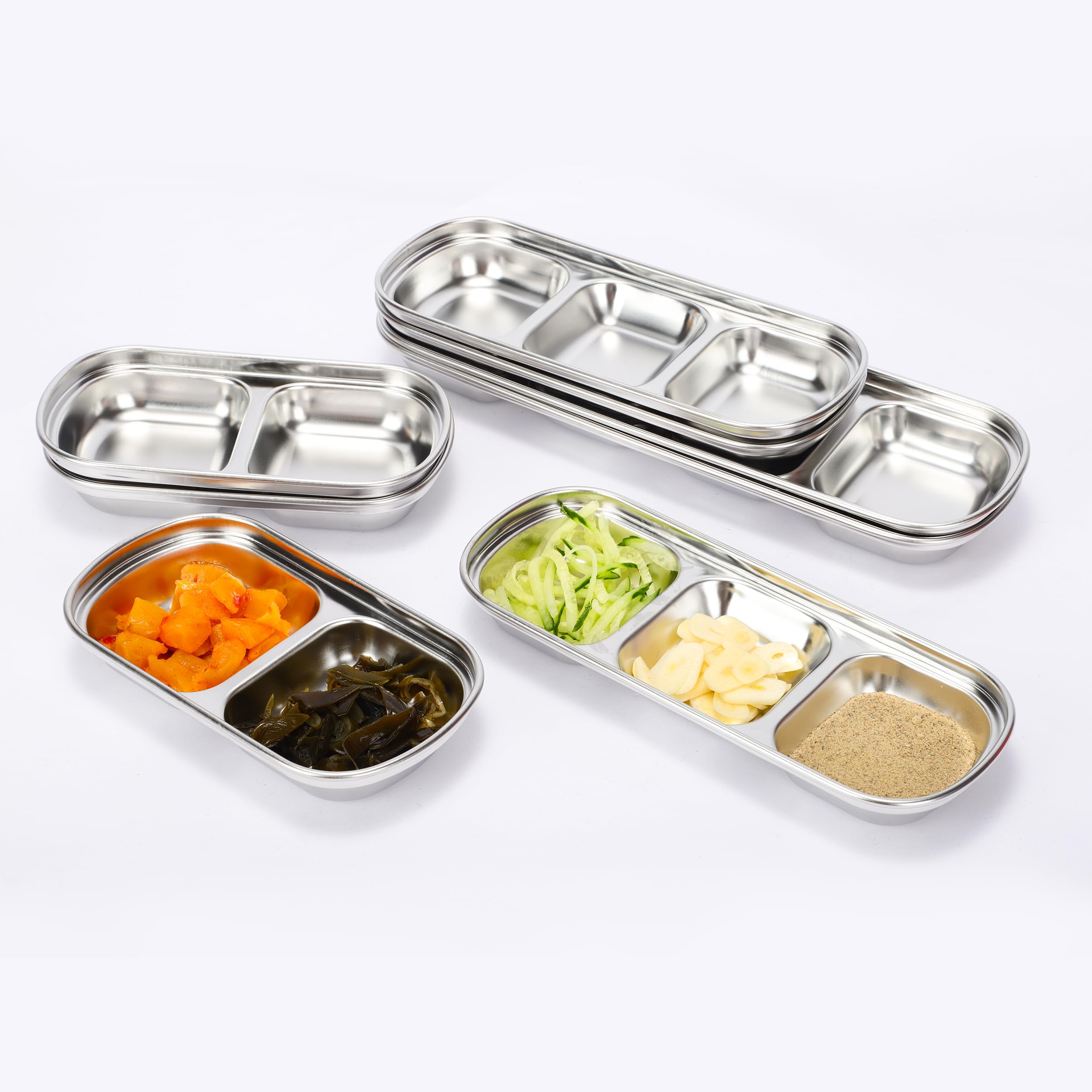 Drizzle Sauce Dish Stainless Steel Soy Tomato Sauce Salt Vinegar Sugar Spices Flavor Condiment Dip Bowls Korean Bbq Home Kitchen