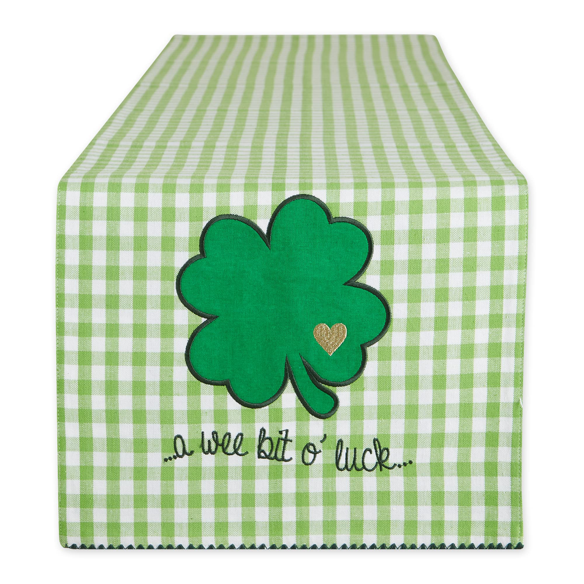 A WEE BIT O LUCK EMBROIDERED TABLE RUNNER 13x72