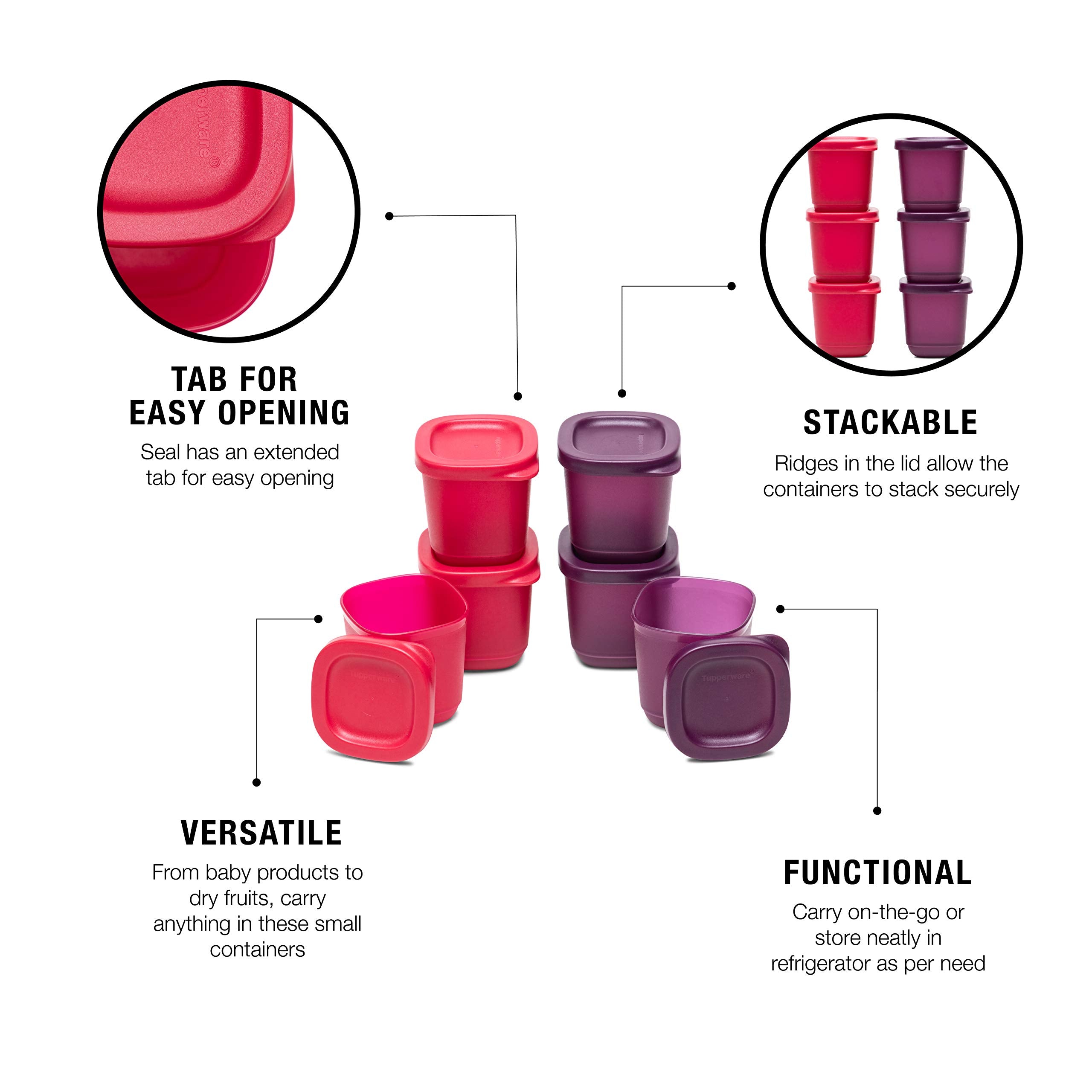 Tupperware Cubix Xtramini 110Ml 4Pc