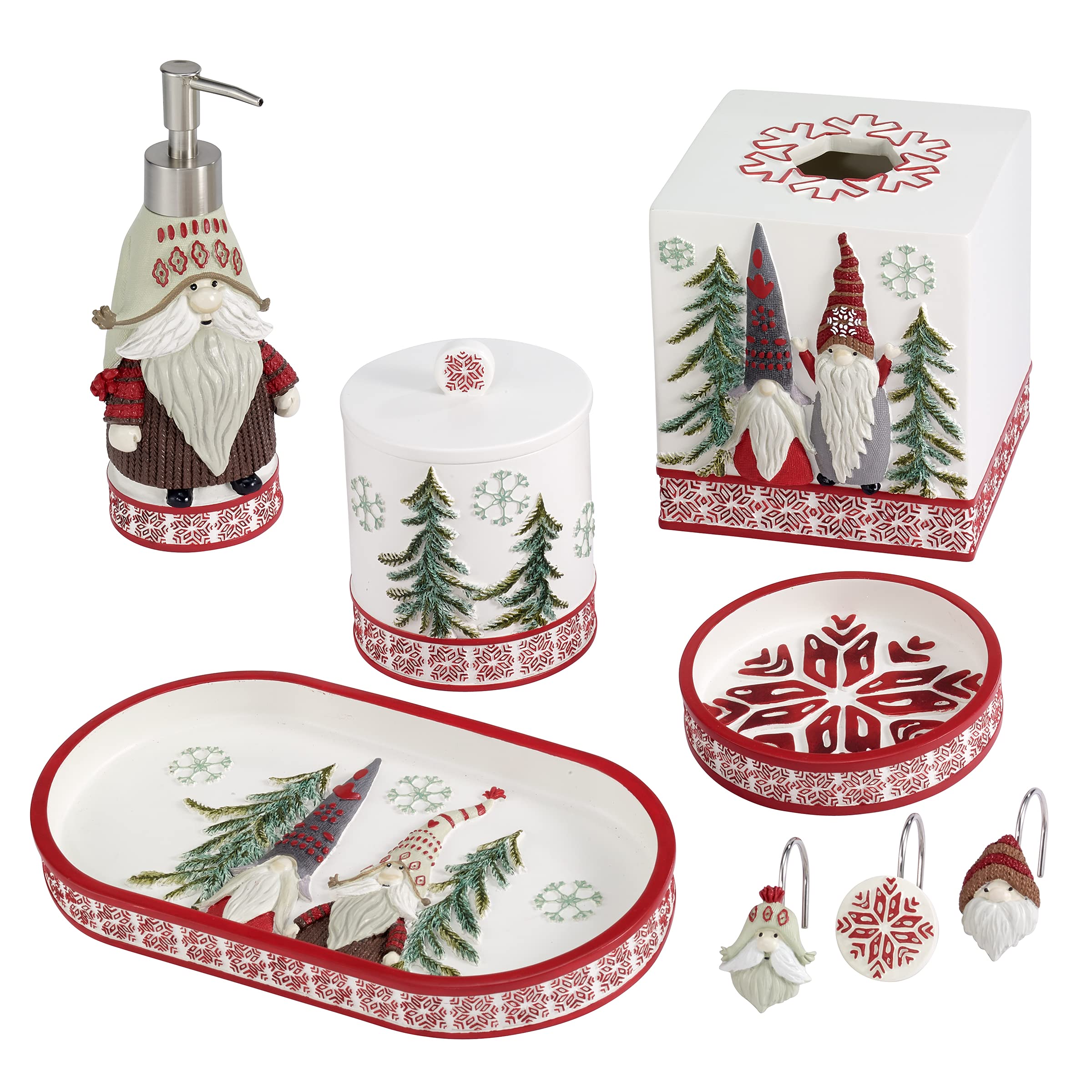 Avanti Linens - Lotion Pump, Resin Bathroom Essentials, Ideal Christmas Decorations (Christmas Gnomes Collection)