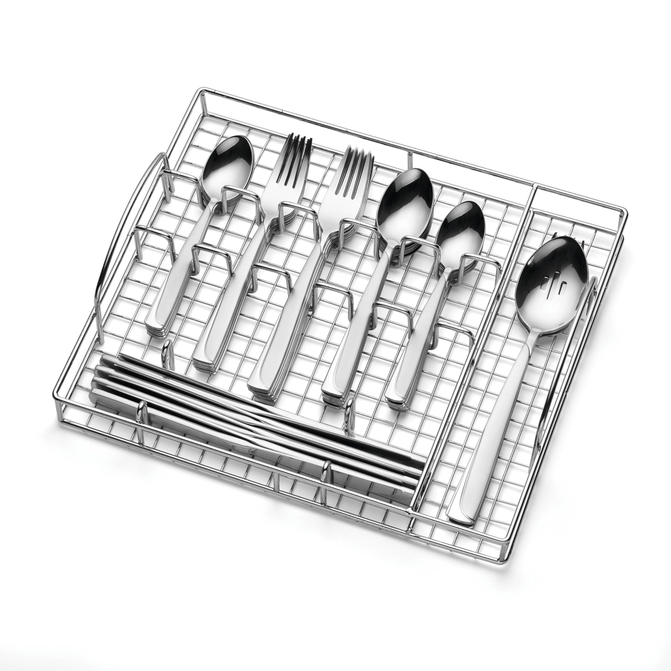 Oneida, Service For 8 Madeline 51 Piece Everyday Flatware Caddy, 18/0 Stainless Steel, Silverware Set