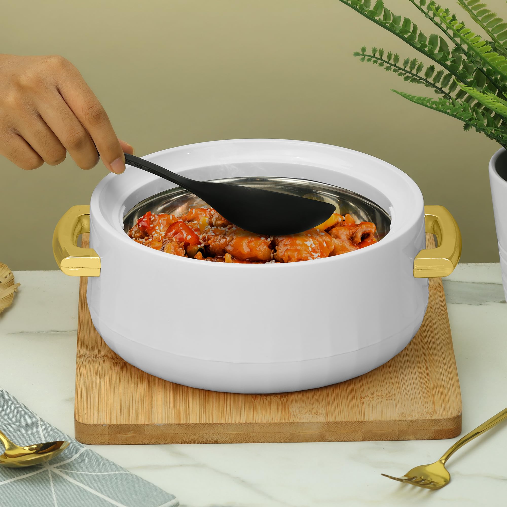 Selvel Giving Shape To Life! Elegance Inner Steel Casserole Set Of 3 (1700Ml, 1200Ml, 600Ml) |Bpa Free|Advanced P.U. Insulation|