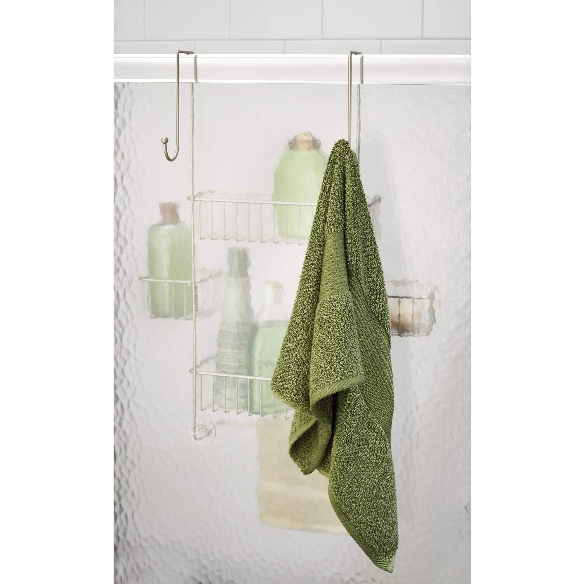 Idesign The Metalo Collection Over-The-Door Hanging Shower Caddy Organizer, 22.7 X 10.5 X 8.2, Satin