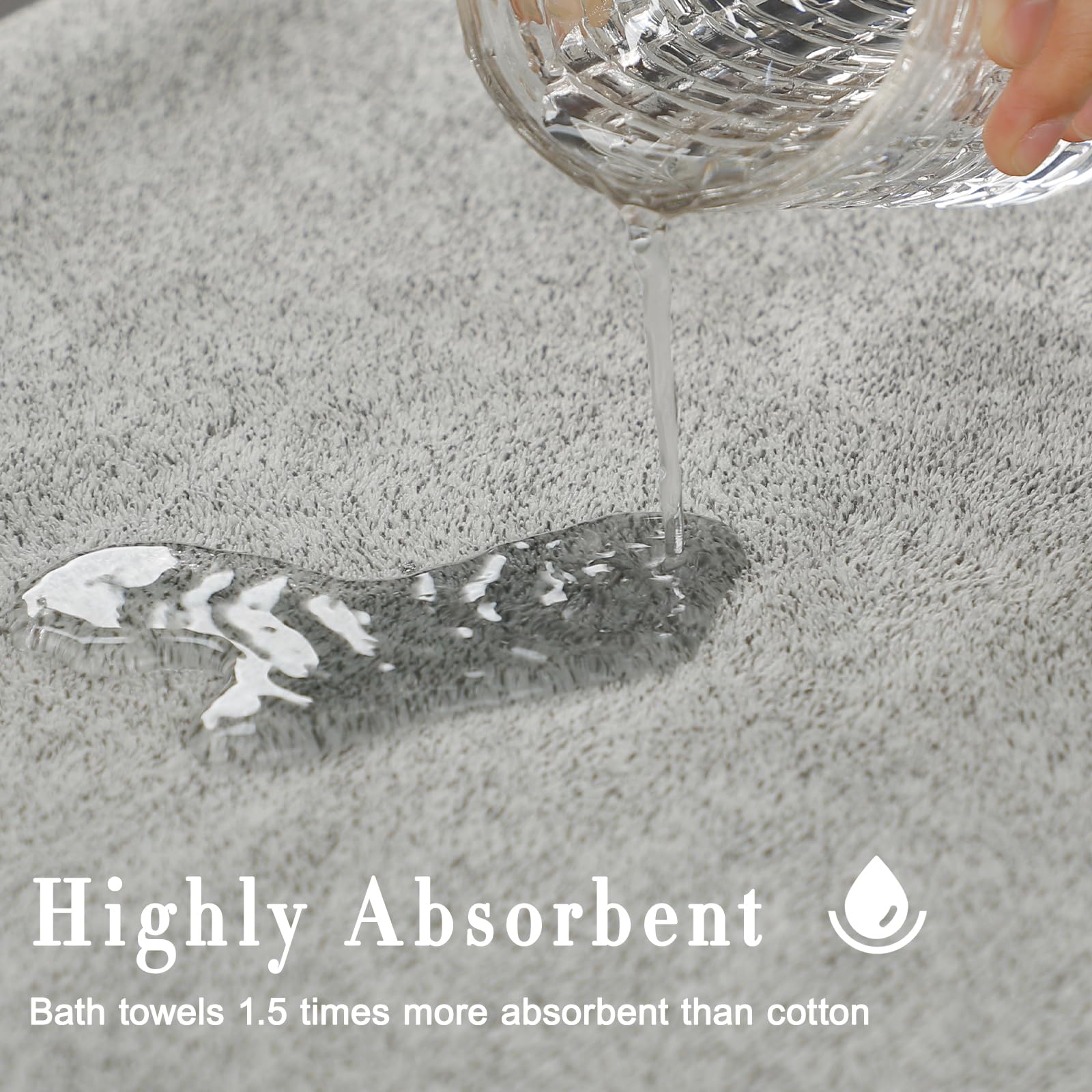 SEISSO Bath Towels  Extra Absorbent & Quick Drying Towels for Bathroom  Viscose Made from Bamboo Soft Bath Sheet (35 x 63inch)  Premium Towel Multipurpose Use for Fitness  Spa  Yoga  Grey (2pack)