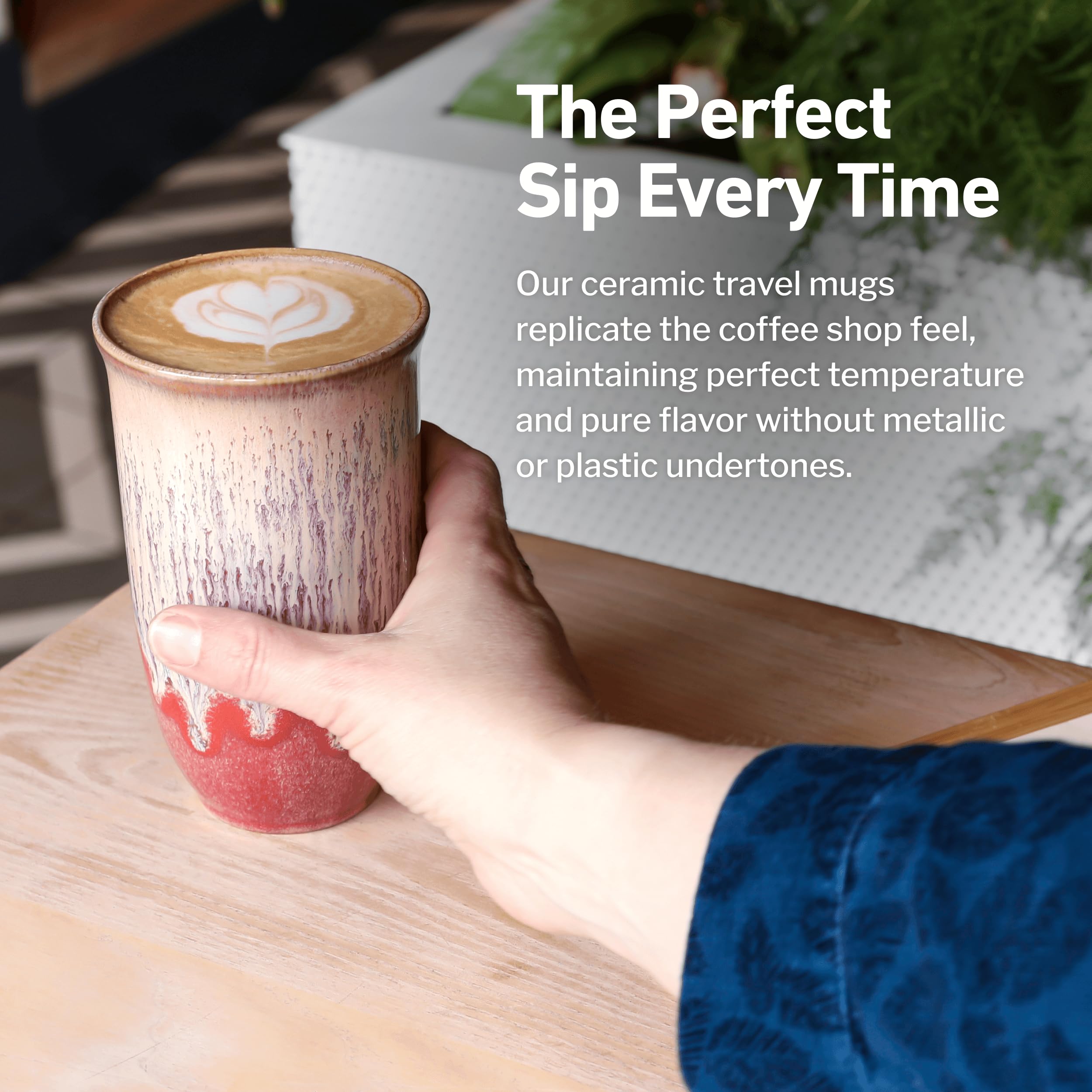 NOVA CERAMICS Travel Coffee Cup- Travel Coffee Tumbler - On the Go Coffee Mug - Microwave & Dishwasher Safe Green CoffeeTumbler