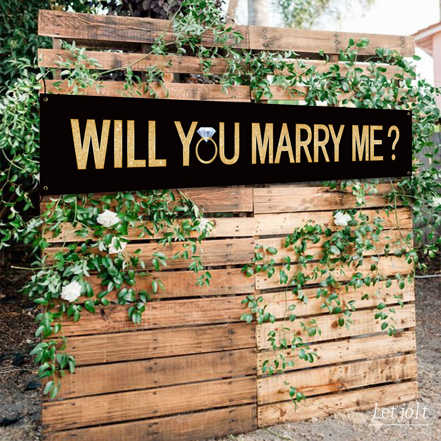 Marry Me Black Banner Will You Marry Me Large Black Banner Marriage Valentine'S Day Proposal Winter Supplies Engagement Lawn Sig