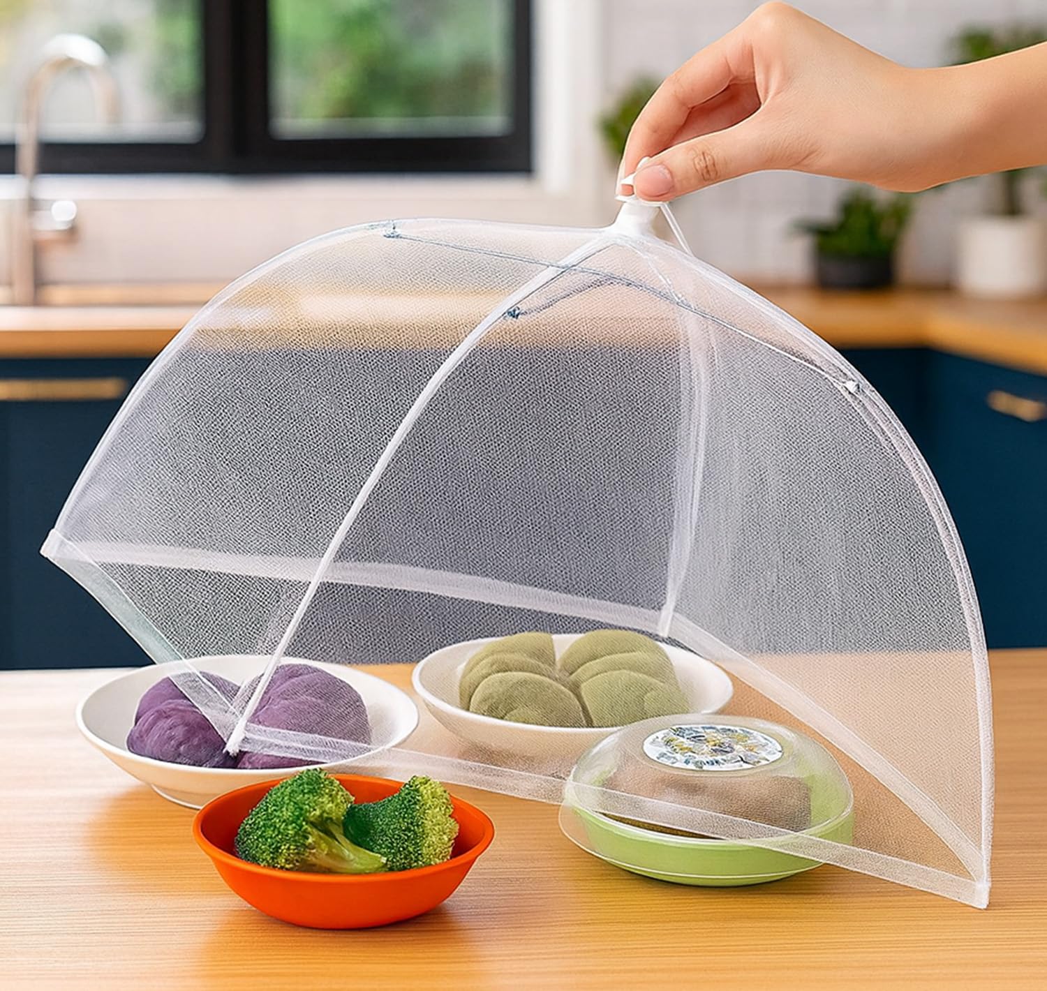 Panca Food Cover For Outside | 2 Pcs Pop Up Mesh Food Tent 17 Inch | Reusable Collapsible Food Nets For Fruits, Snacks & Outdoor
