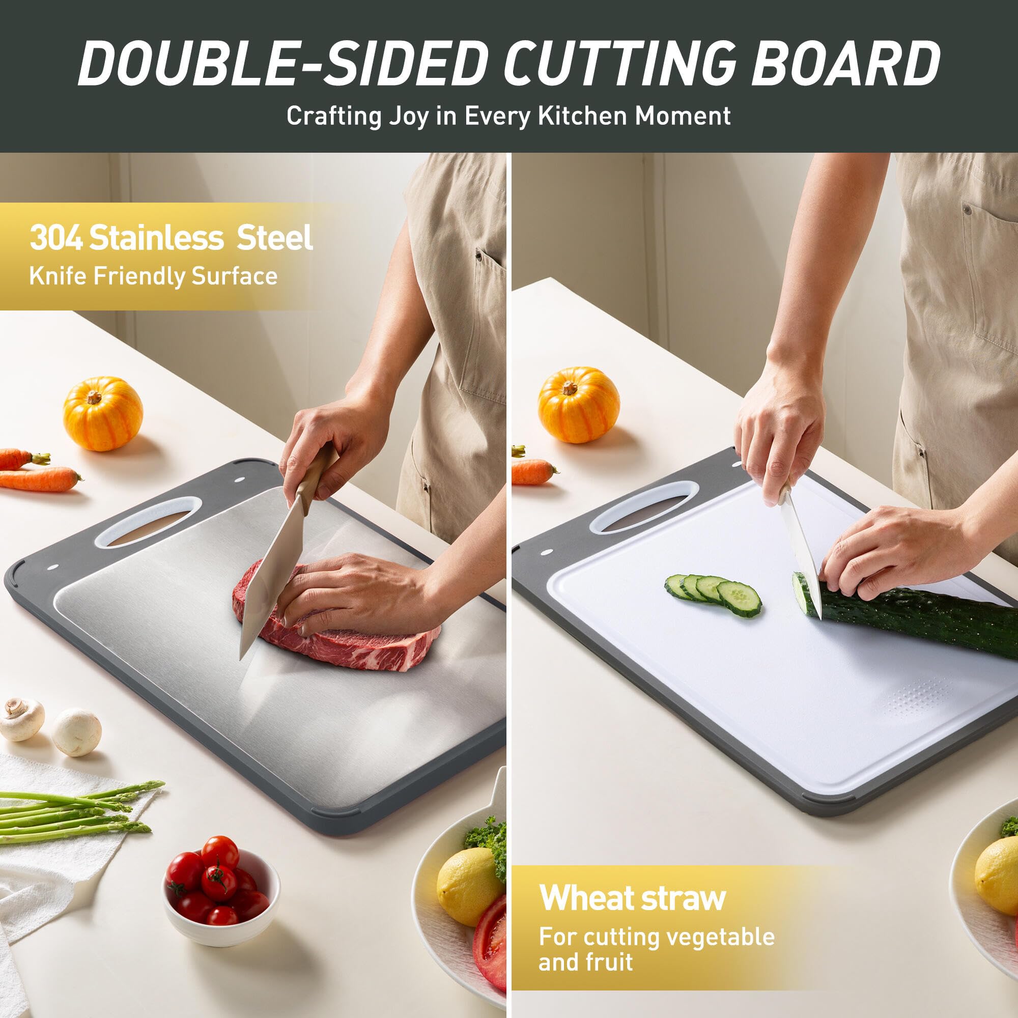 2 in 1 Stainless Steel Cutting Board with Handle 2 Packs Father Day Parents Papa Stepdad Pappy Poppy Pawpaw Who Want Nothing Eve