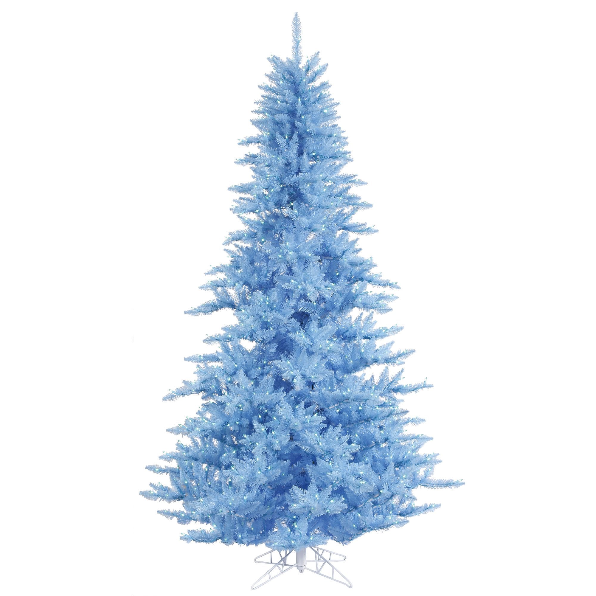 Vickerman 4.5' Sky Blue Fir Artificial Christmas Tree, Blue Dura-lit LED Lights - Faux Blue Christmas Tree - Seasonal Indoor Hom