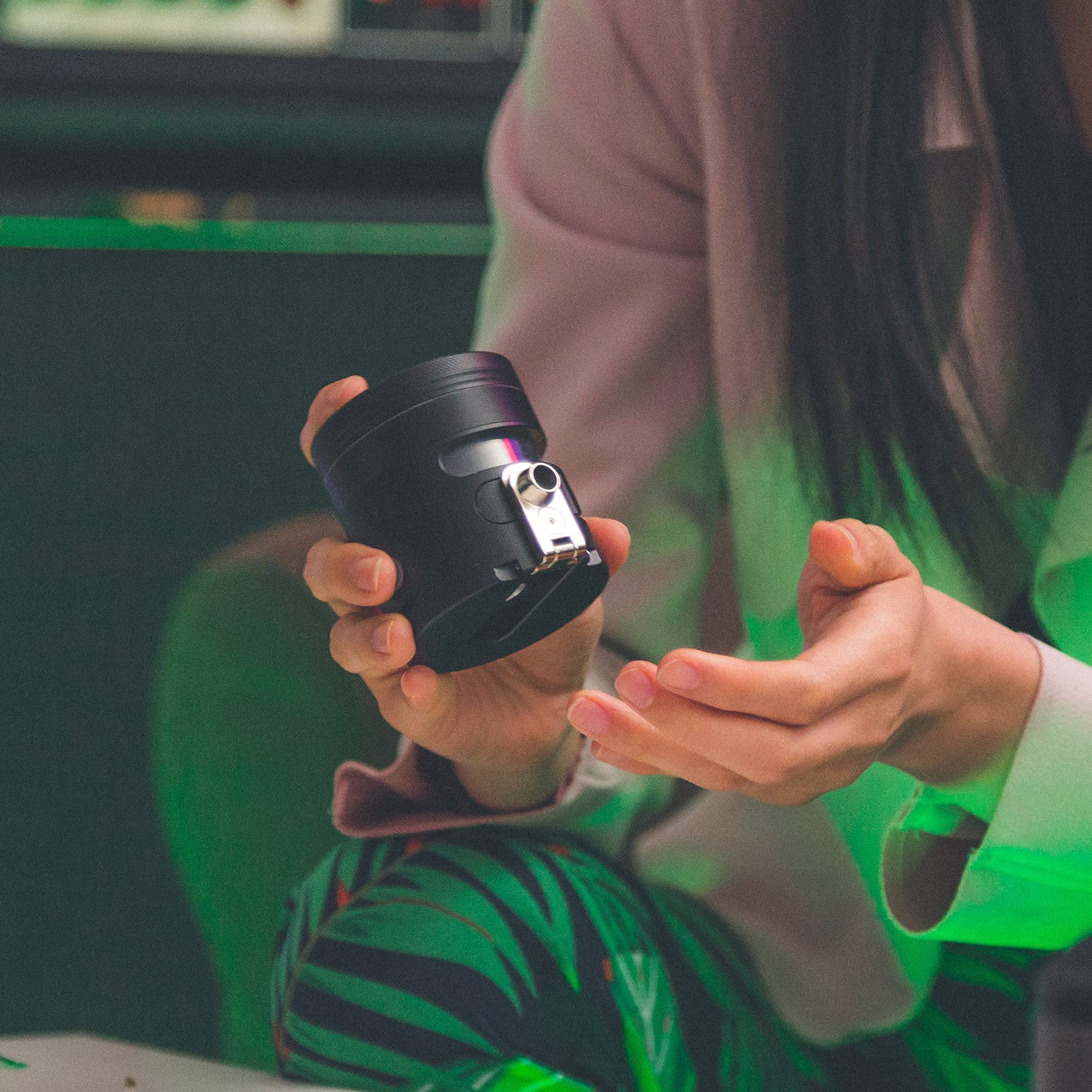 Tectonic9 Herb Grinder Automatic Electric Herbal Spice Dispenser Large 2.5'' Aluminum Alloy (Grey)