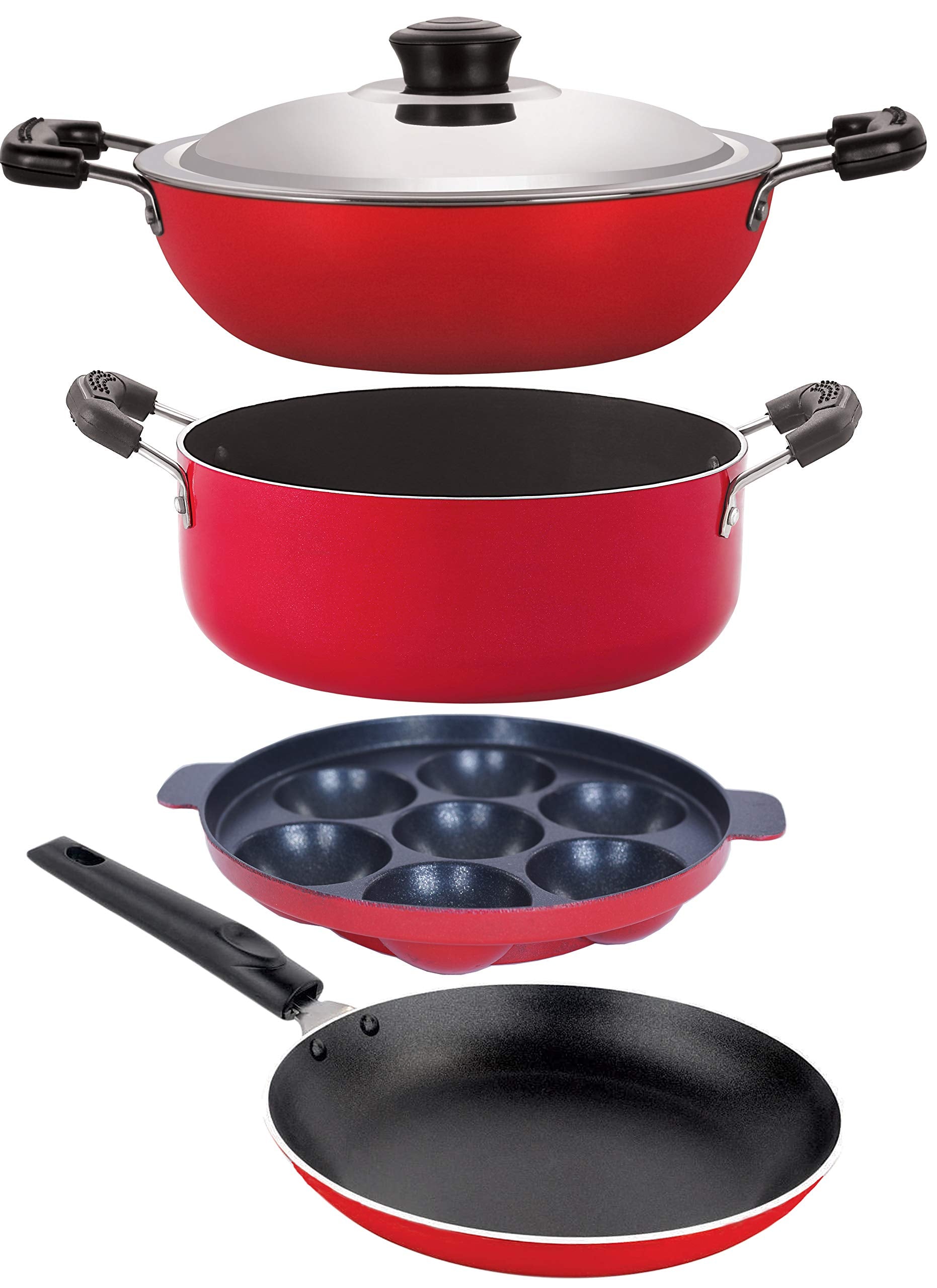 Nirlon 4 Piece NonStick Stain Resistance Cookware Set With Bakelite Handle