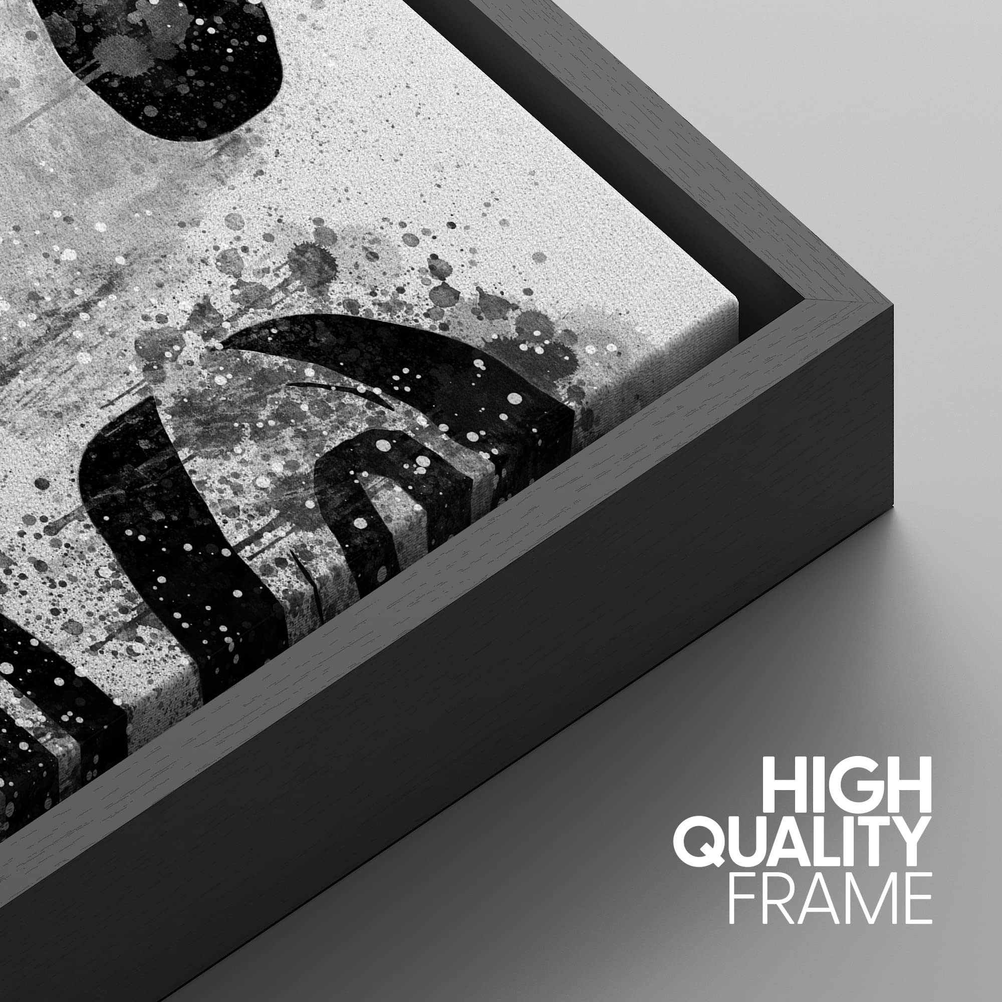 Idea4Wall Framed Wall Art Print Set Black & White Line Art & Polygon Pattern Abstract Shapes Illustrations Modern Art Mid-Centur