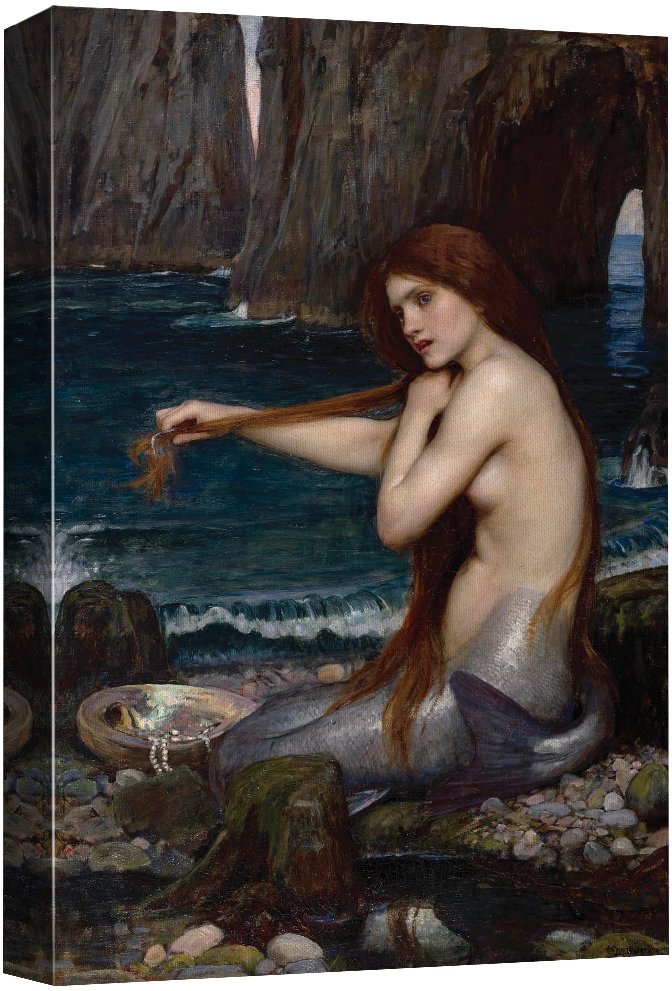 Wall26 Canvas Print Wall Art A Mermaid By John Williams Waterhouse Fantasy & Sci-Fi Ocean Illustrations Modern Art Traditional S