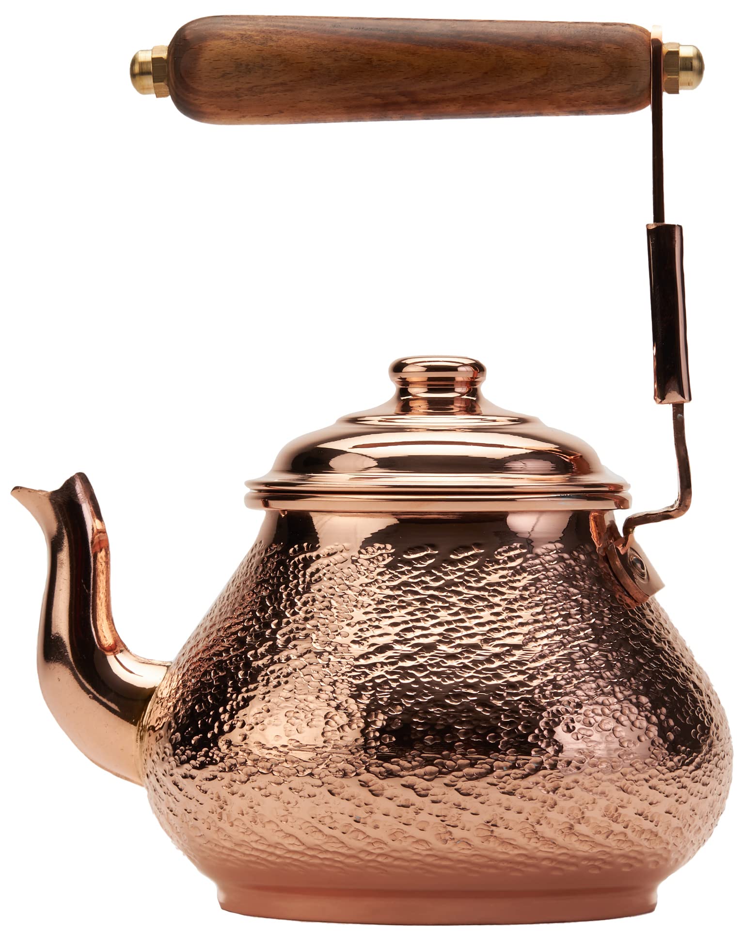 DEMMEX Copper Teapot - 1mm Thick Handmade Stovetop Kettle, 0.9 Qt (3 Cups), Food Safe, Perfect for Tea Lovers