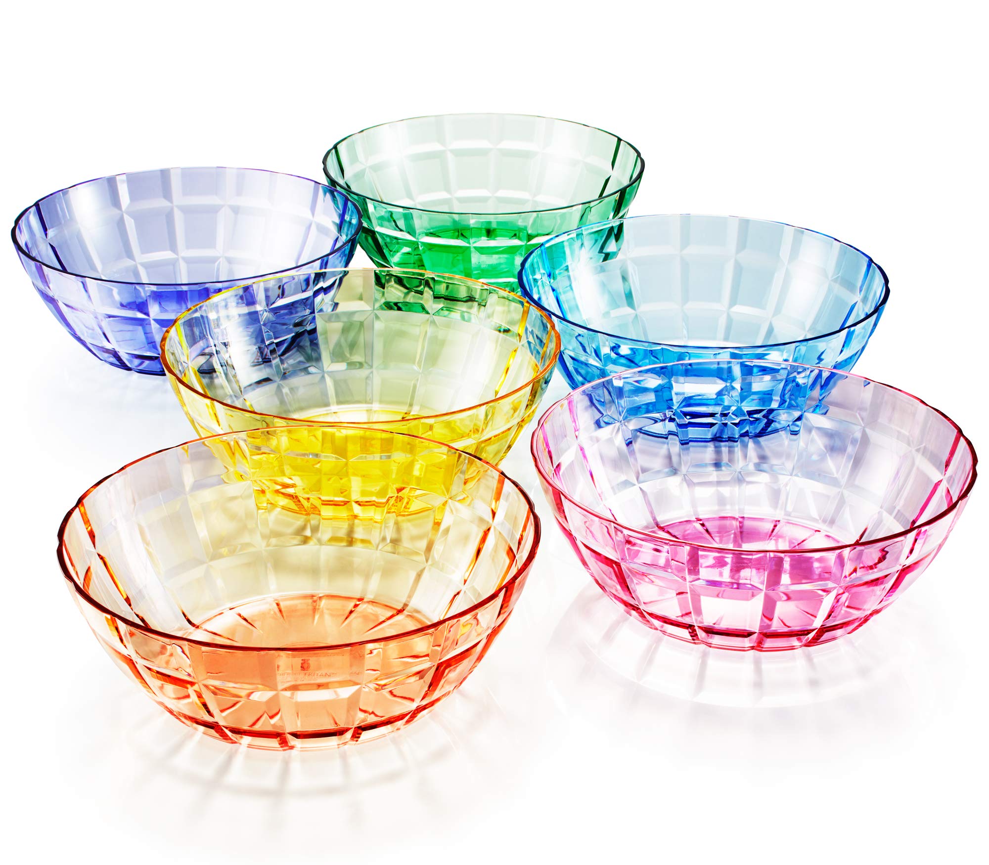 Scandinovia - 13Oz Unbreakable Premium Ice Cream Bowls Set Of 6 - Super Grade Acrylic Plastic - Perfect For Gifts - Dishwasher S