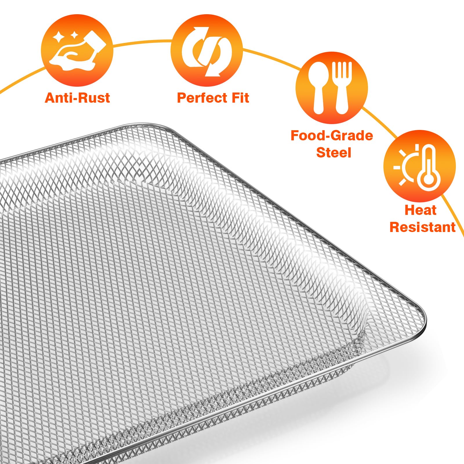 Brikinte Replacement Baking Pan for Ninja Foodi SP101, 12in Stainless Steel Mesh Basket & Non-stick Tray