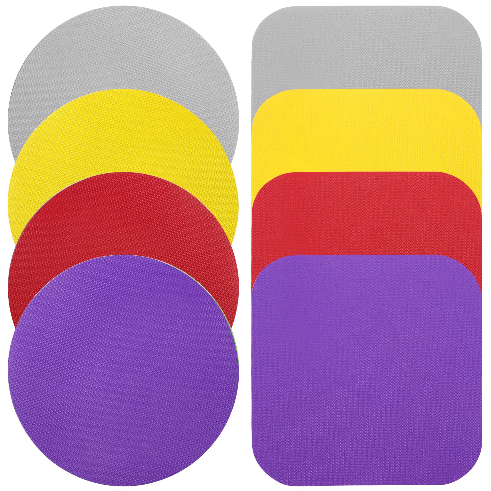 8Pcs Jar Opener Grippers, Round And Square Rubber Bottle Opening Pad Multifunctional Non Skid Jar Opener Silicone Heat Resistant