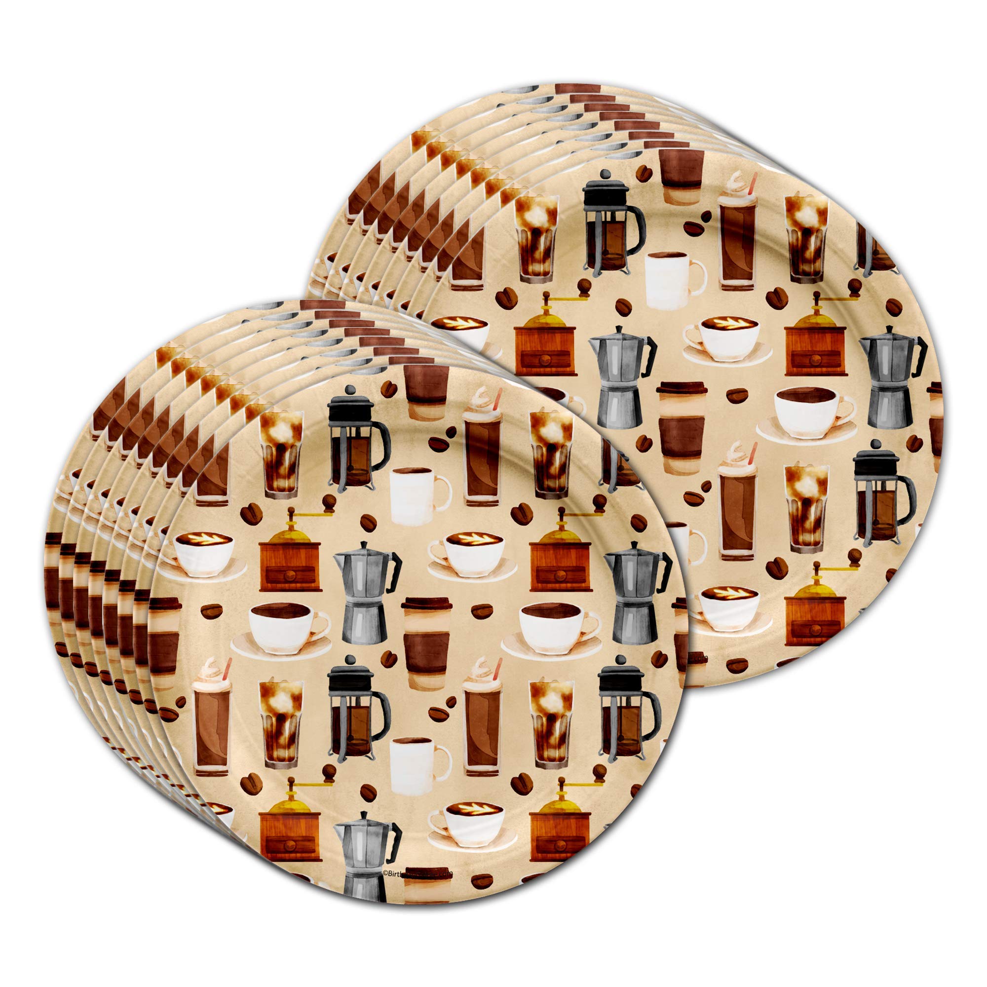 Coffee Birthday Party Supplies Set Plates Napkins Cups Tableware Kit for 16