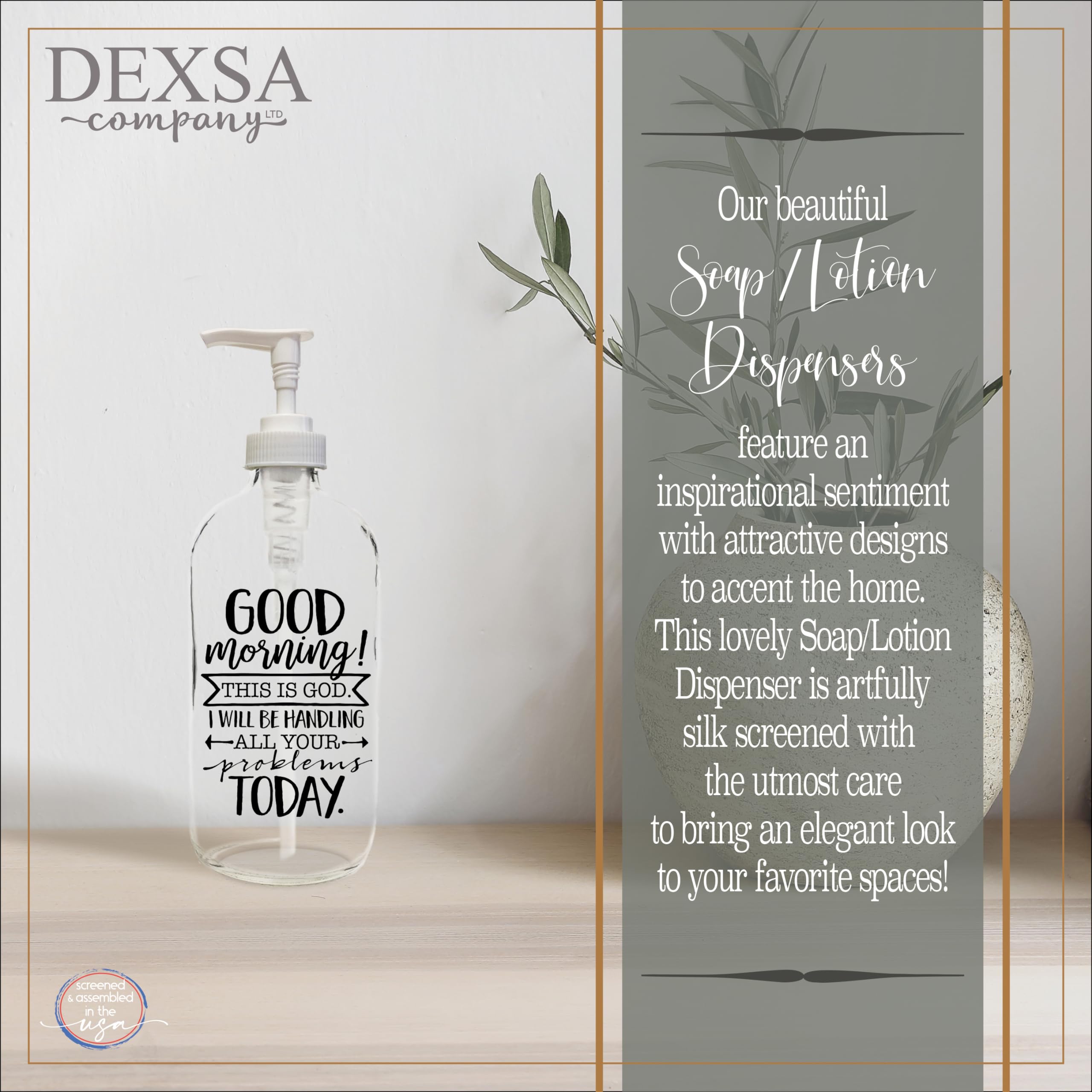 Dexsa Good Morning! This Is God 16 Oz Glass Soap Dispenser