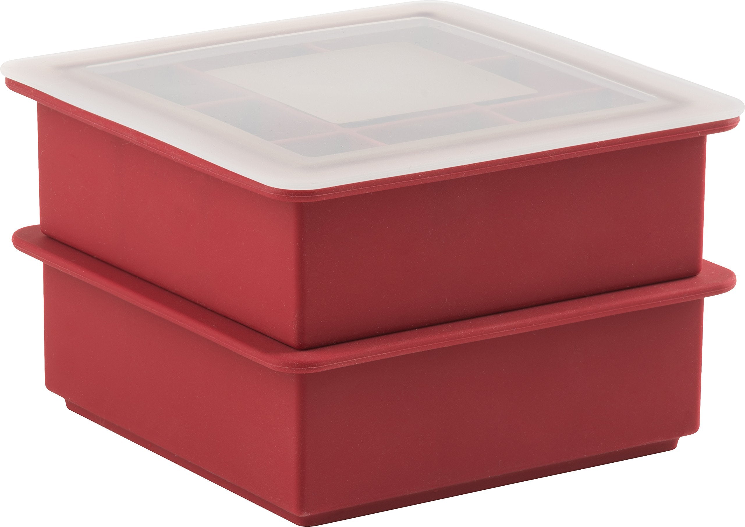 Trudeau Maison Silicone Ice Cube Trays (Set Of 2), Red