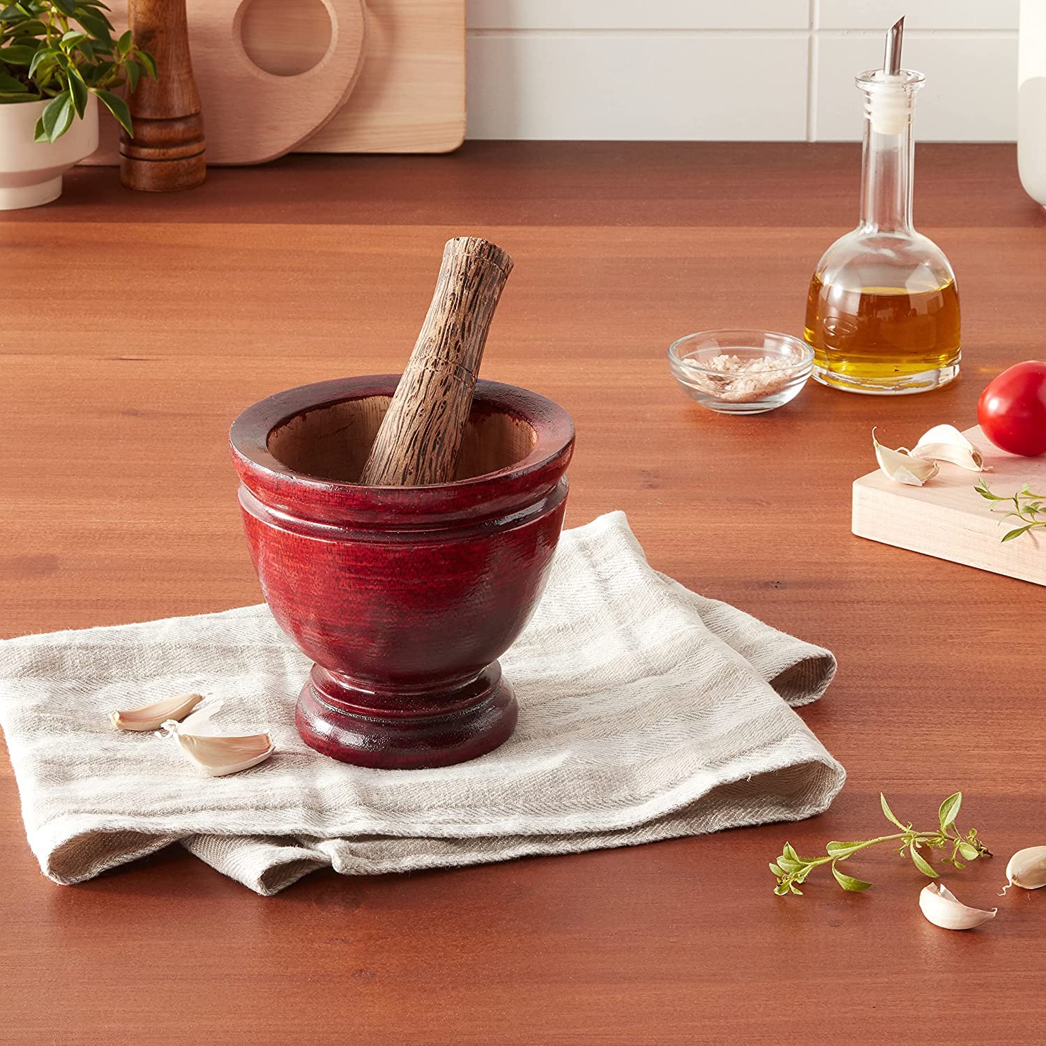 Sellergiveorbuy 8 Inches Thai Mortar Pestle Grinding Cookware Thai Food Papaya Salad Kitchen Tool From Thailand