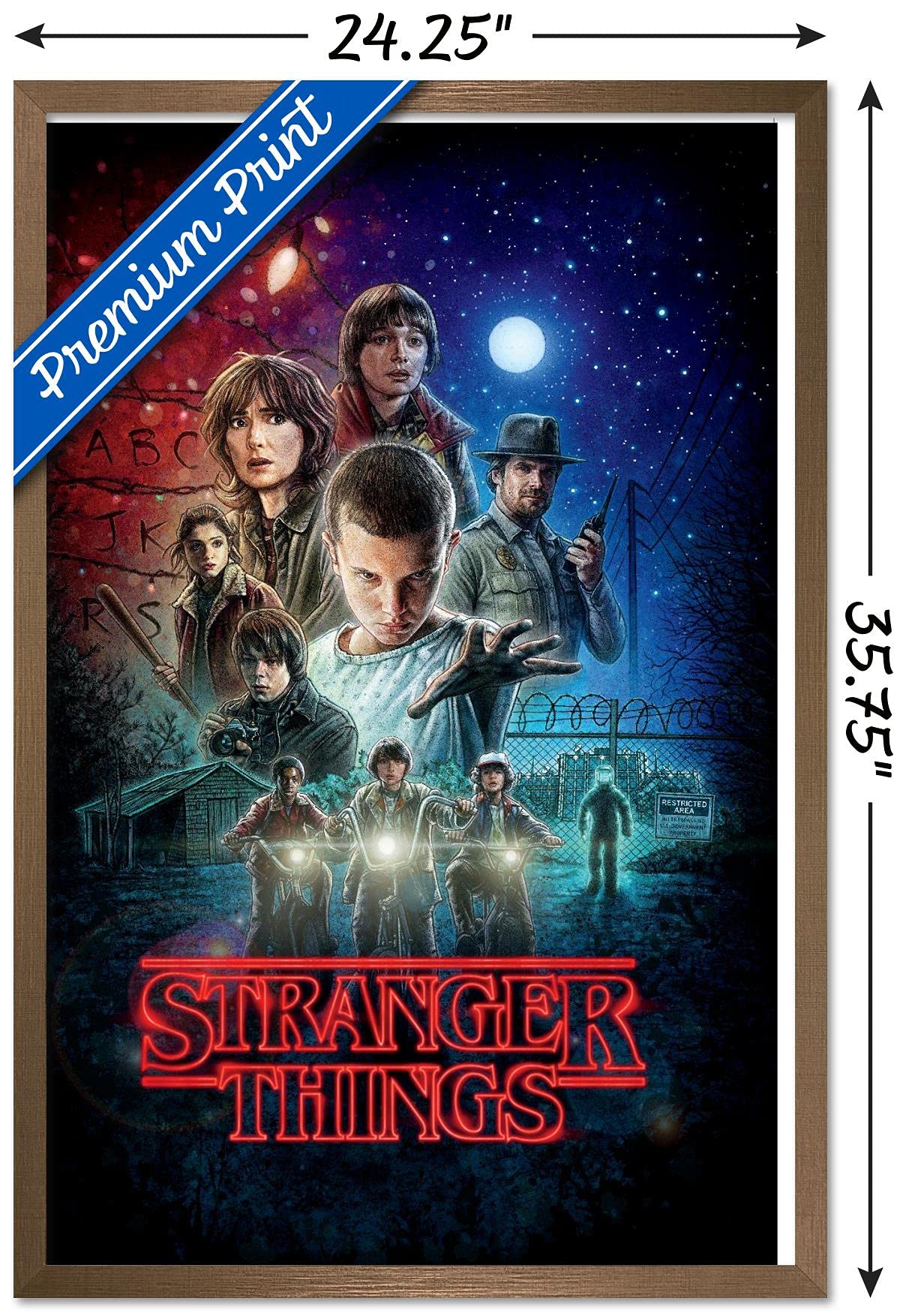 Trends International Netflix Stranger Things - One Sheet Wall Poster, 22.37'' X 34.00'', Bronze Framed Version