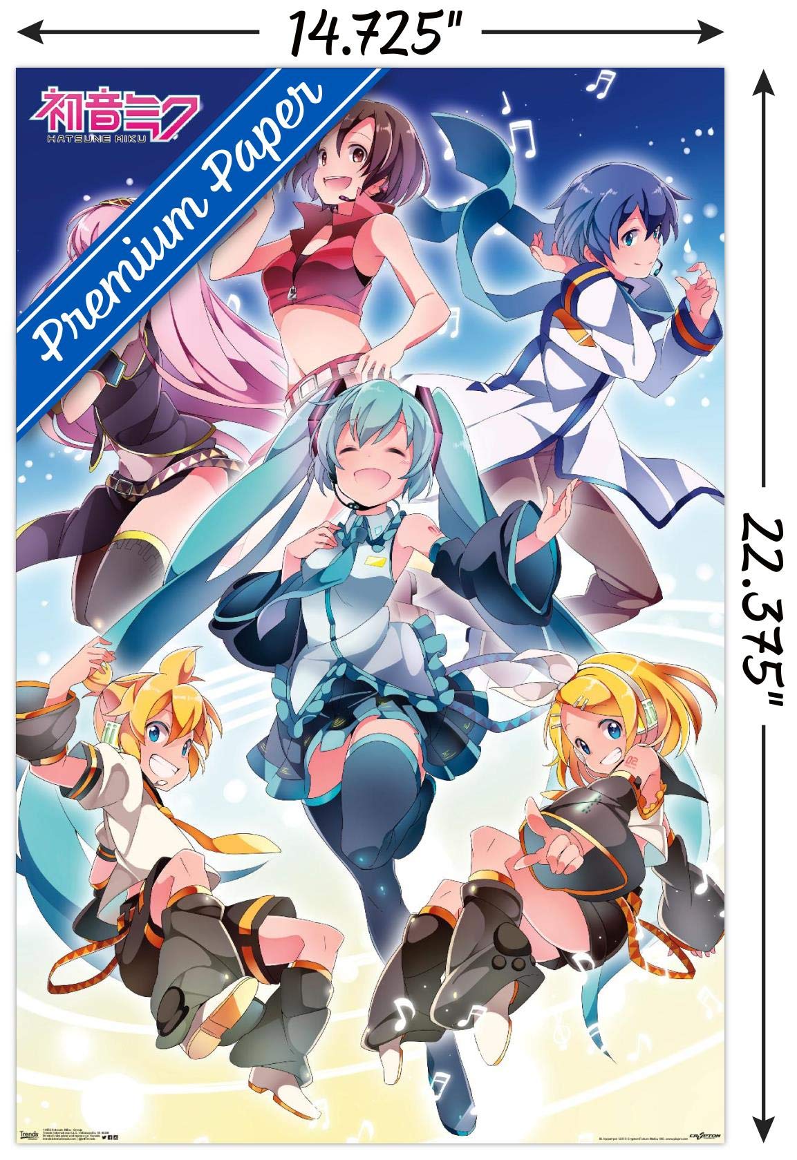 Trends International Hatsune Miku - Group Wall Poster, 14.725'' X 22.375'', Premium Unframed Version