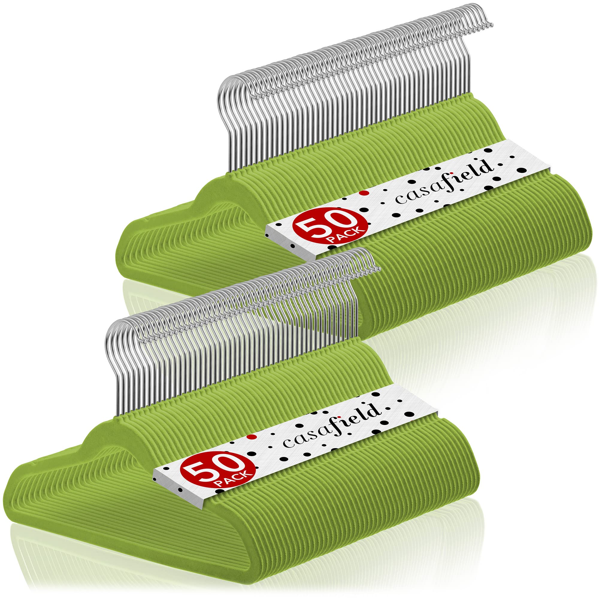 Casafield 100 Velvet Kid'S Hangers - 14'' Size For Children'S Clothes - Lime Green