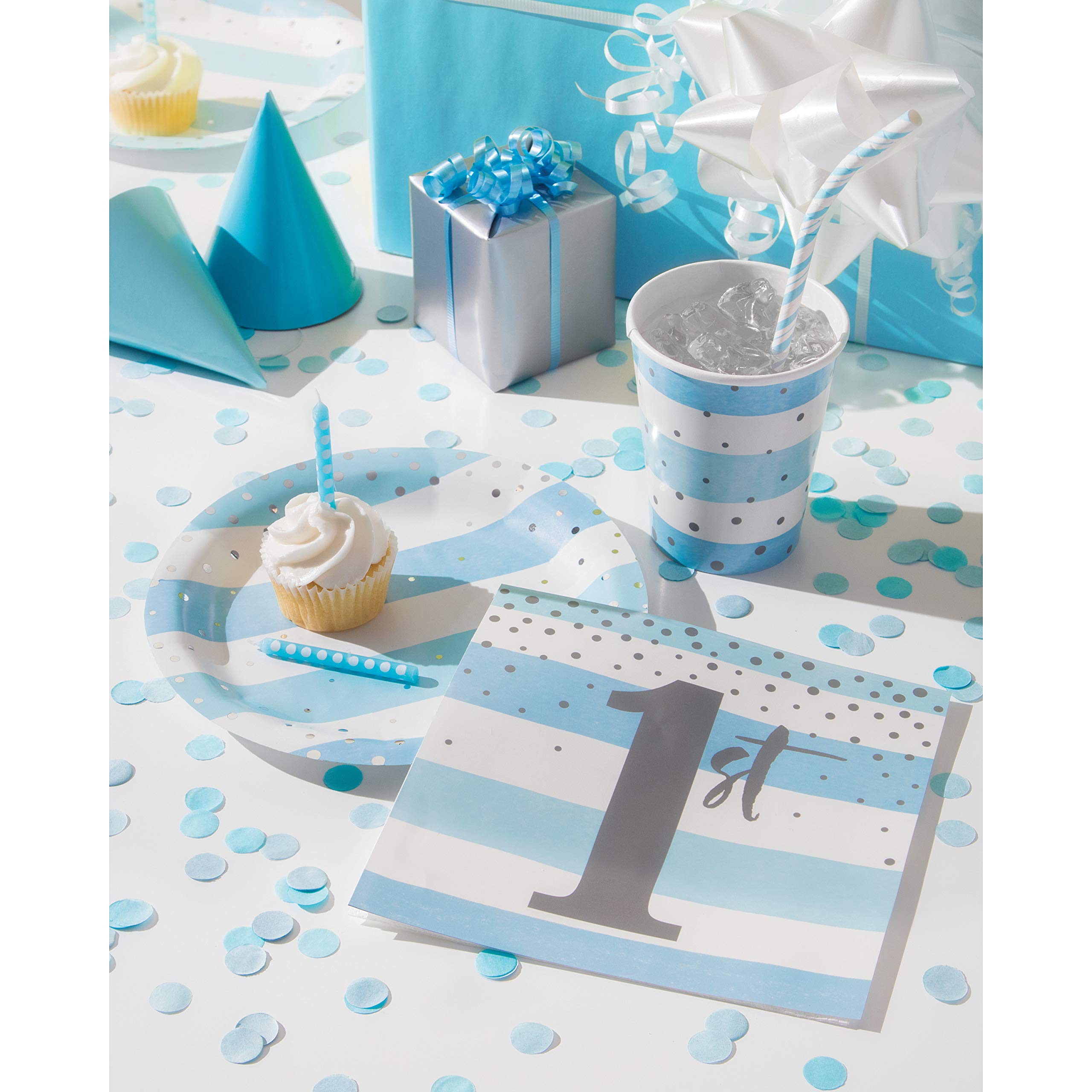 Creative Converting Blue And Silver Celebration It'S A Boy Napkins, 16 Ct, Multi-Color, ''6.5''''''