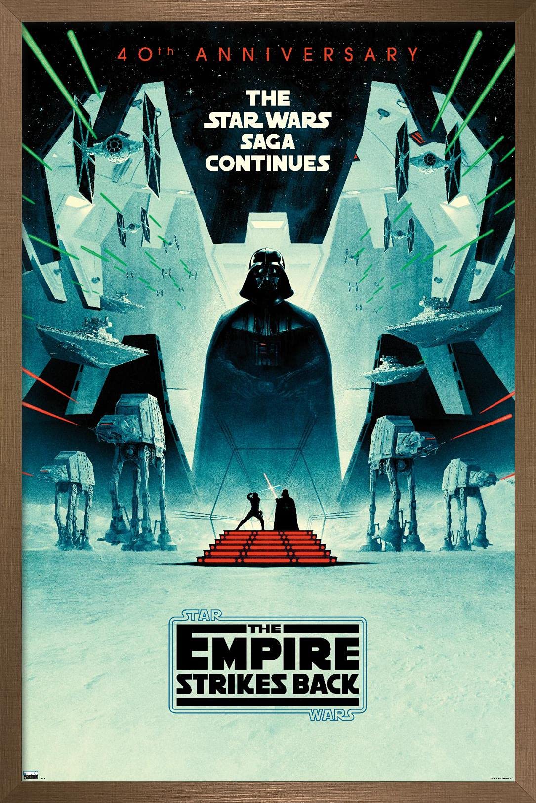 Trends International Star Wars: The Empire Strikes Back - 40Th Anniversary Wall Poster, 14.725'' X 22.375'', Bronze Framed Versi