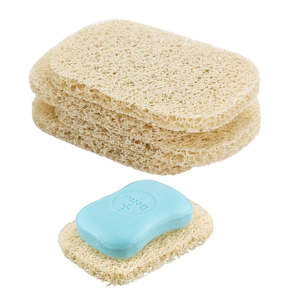 Snowkingdom 4 Pack Beige Soap Saver Draining Lift Pad 2.9'' X 4.5'' Pvc Bpa-Free Non-Slip Durable
