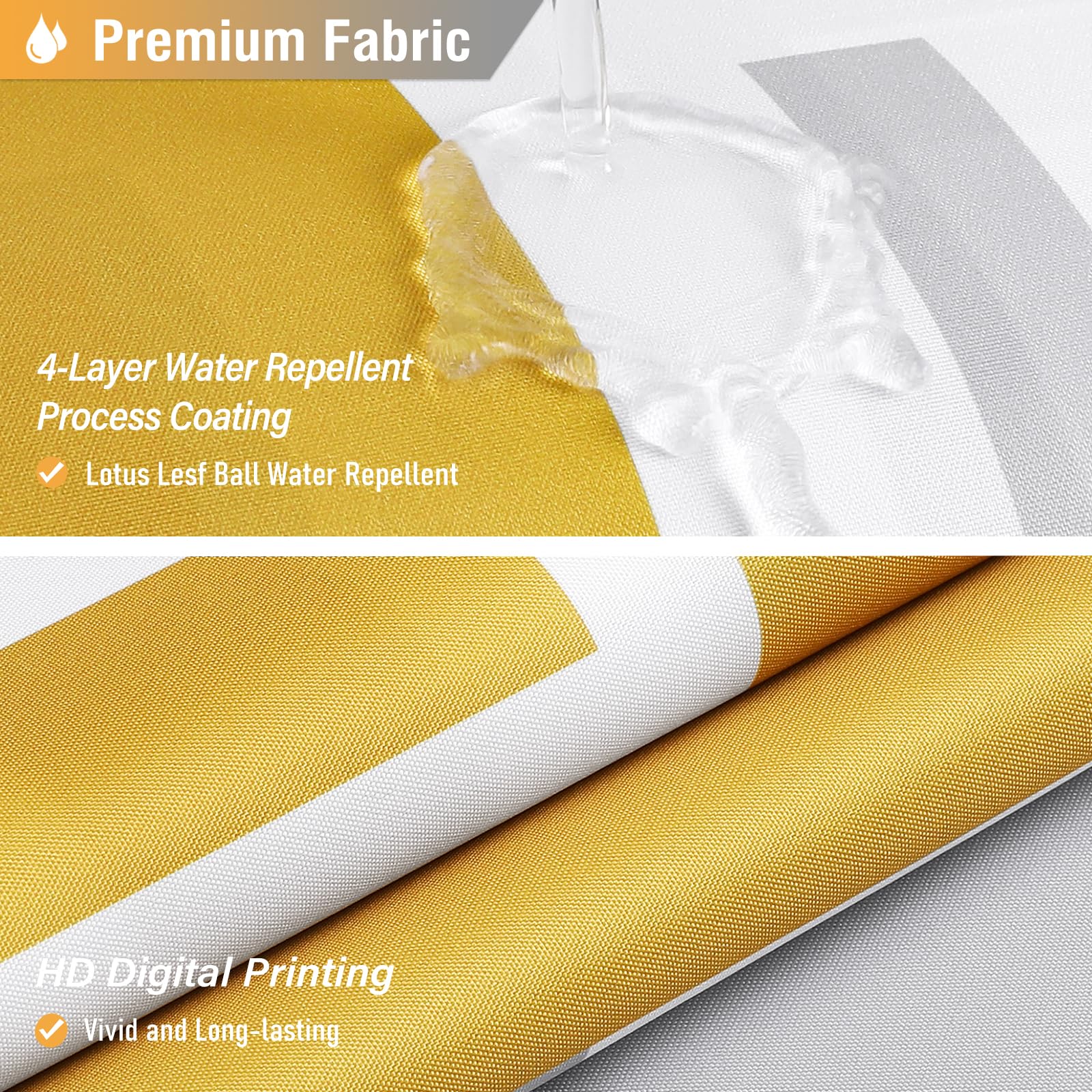 BTTN Gold Shower Curtain  Geometric Fabric Shower Curtain Set with 12 Plastic Hooks  Water Repellent  Machine Washable  Modern Decorative Polyester Cloth Shower Curtains for Bathroom Decor  72x72