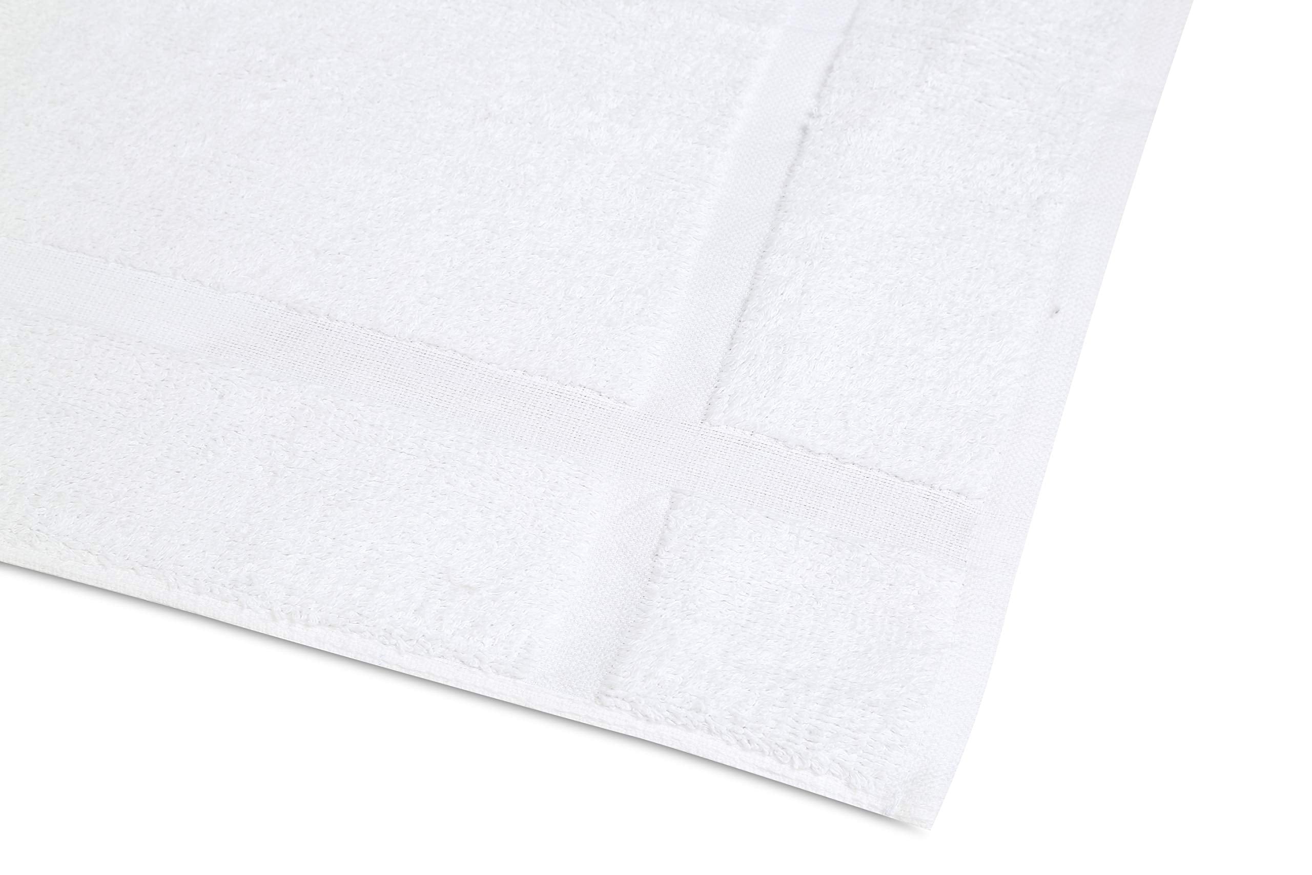 Gold Textiles 12 Pack White Bath Mat Towels 20X30 Inches (Not A Bathroom Rug)- Cotton Blend Washable Economy Hotel Bath Mats