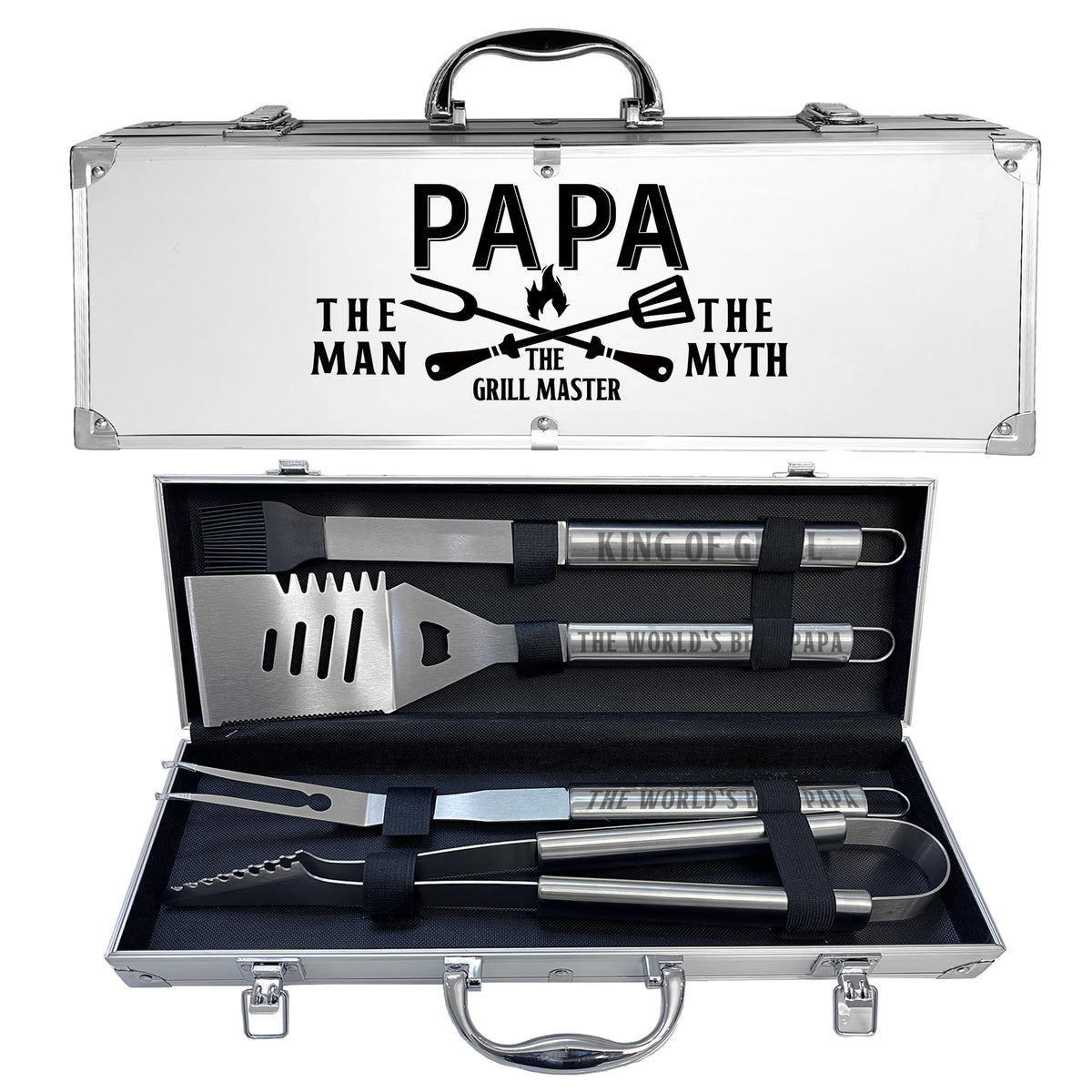 Papa Gifts, Fathers Day Papa Gifts For Him Heavy Duty Grilling Accessories Kit For Backyard Bbq, Thick Stainless Steel Grill Ute