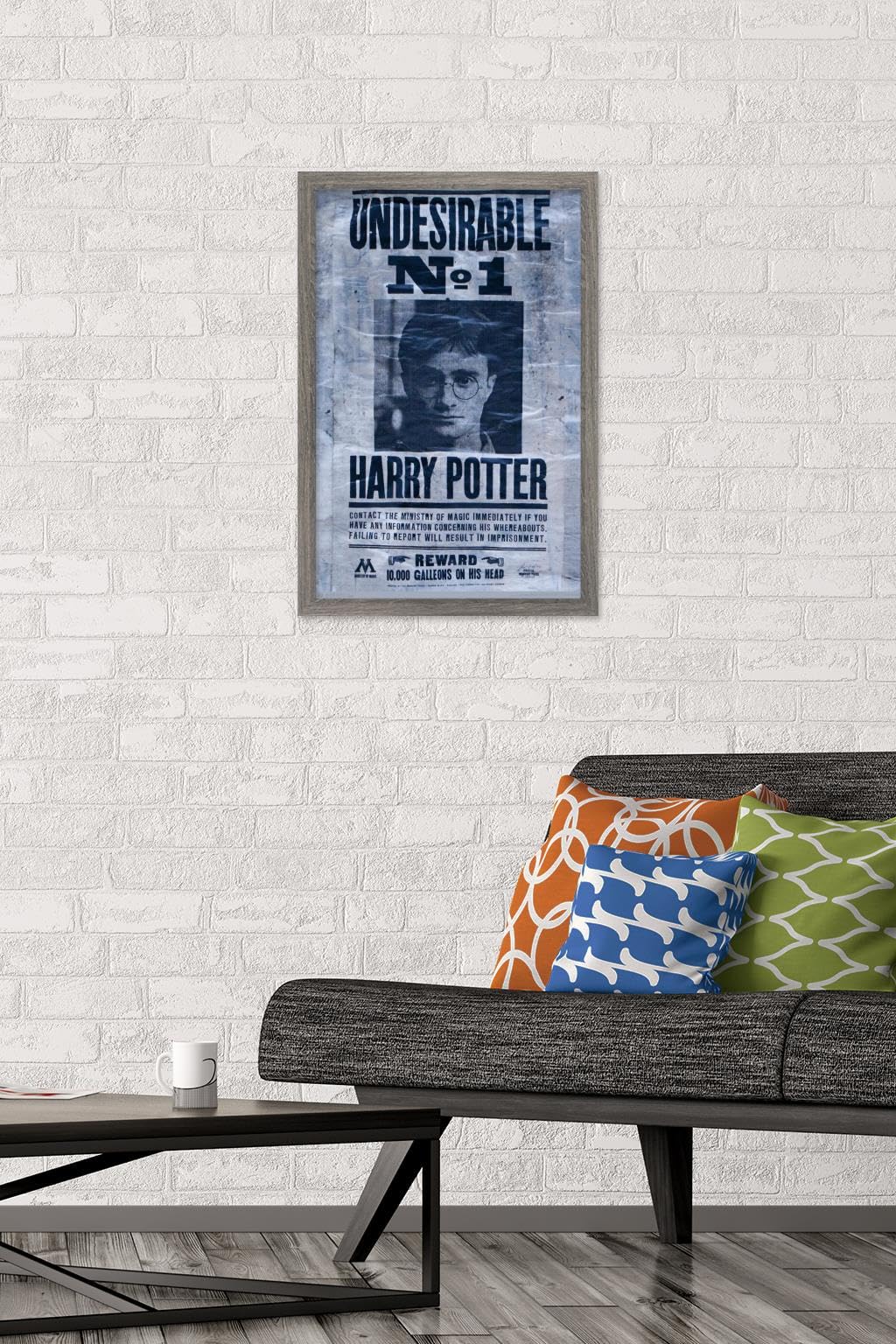 Trends International The Wizarding World: Harry Potter - Undesirable Wall Poster, 14.725'' X 22.375'', Barnwood Framed Version