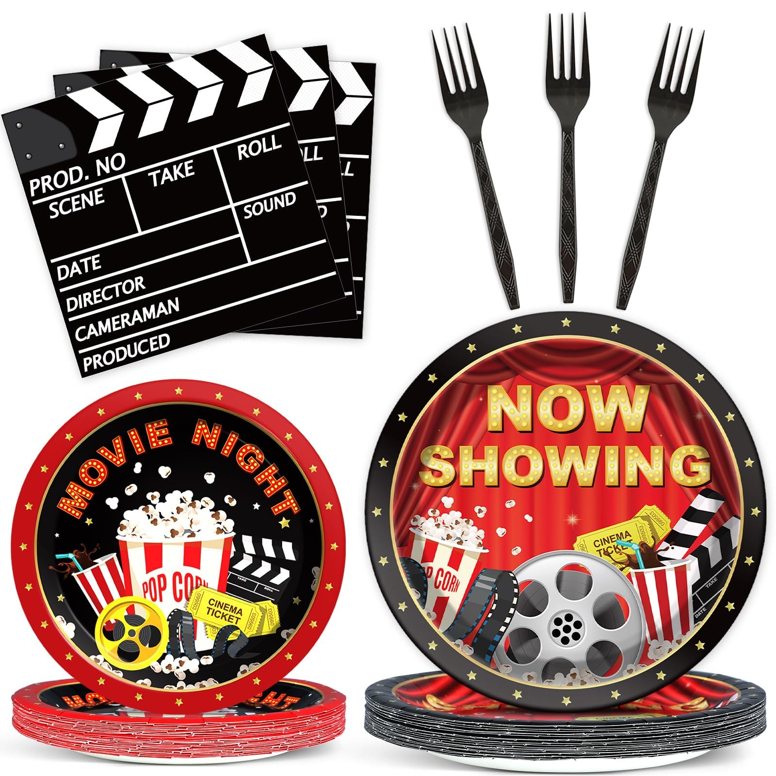 Movie Night Party Plates Movie Themed Party Tableware Now Showing Movie Theater Themed Decorations Dinnerware For Movie Night Re