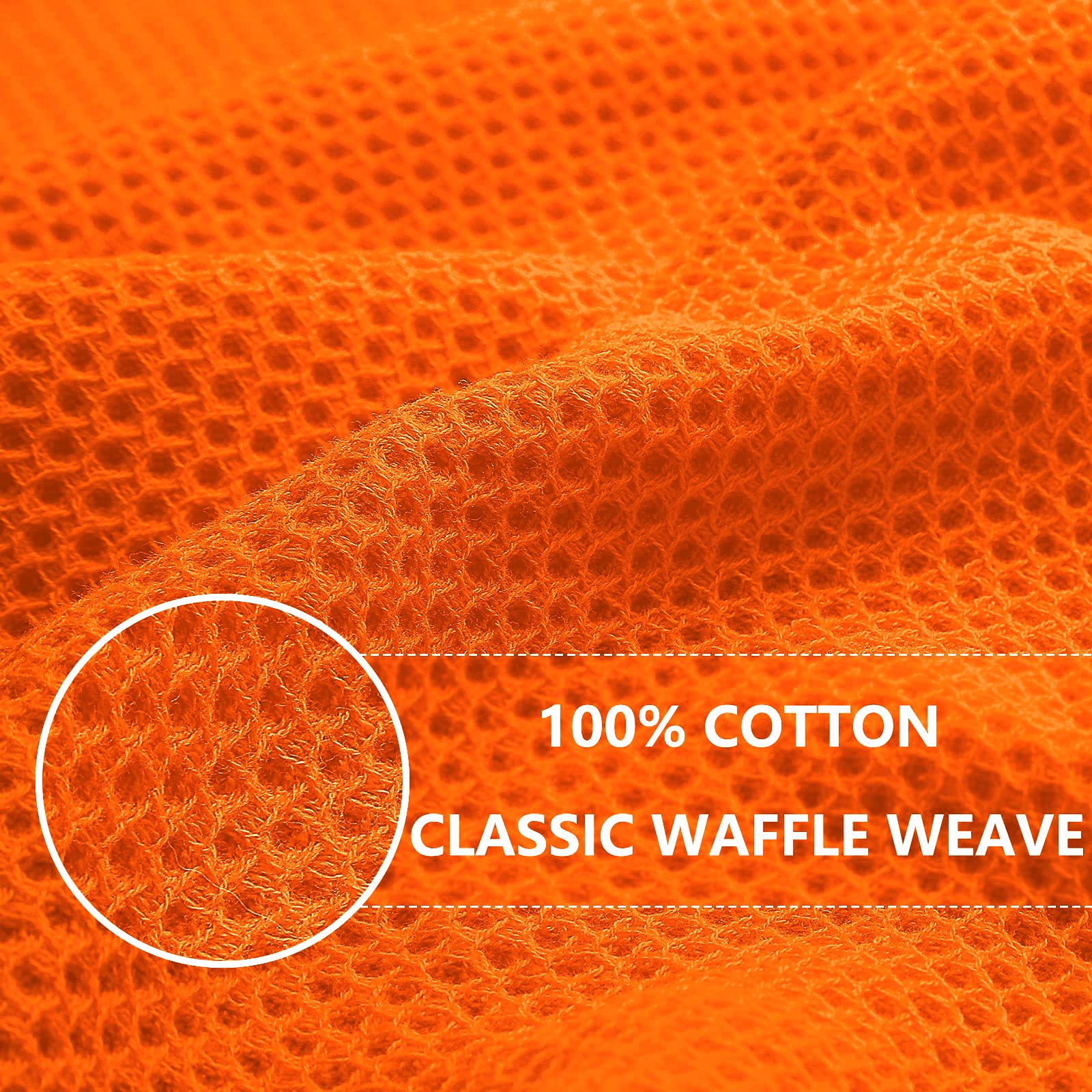 Homaxy 100% Cotton Waffle Weave Kitchen Dish Cloths, Ultra Soft Absorbent Quick Drying Dish Towels, 12 x 12 Inches, 8-Pack, Oran