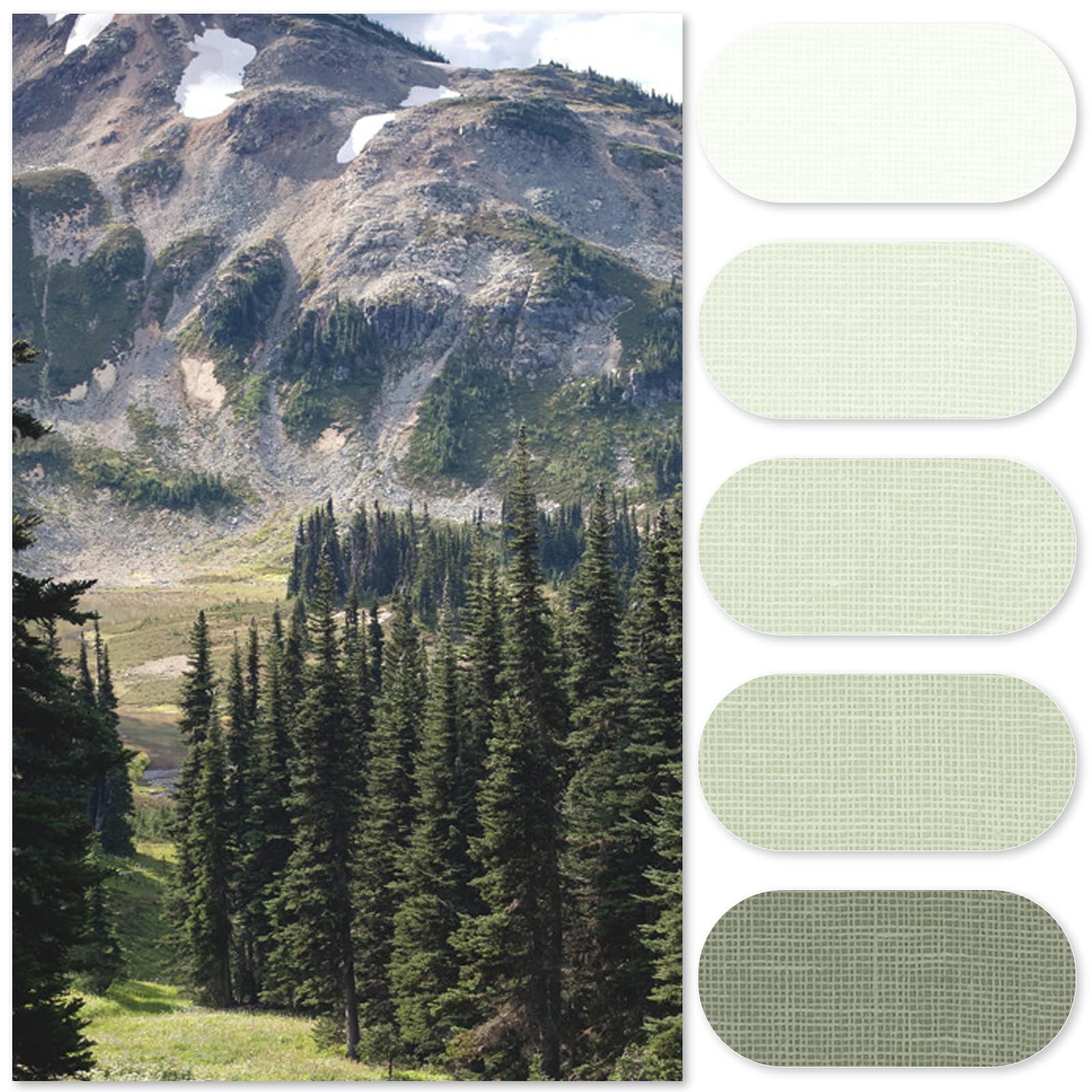 Jinchan Ombre Forest Green Striped Shower Curtain Waterproof Fabric Shower Curtains For Bathroom Gradual Color Minimalist Design