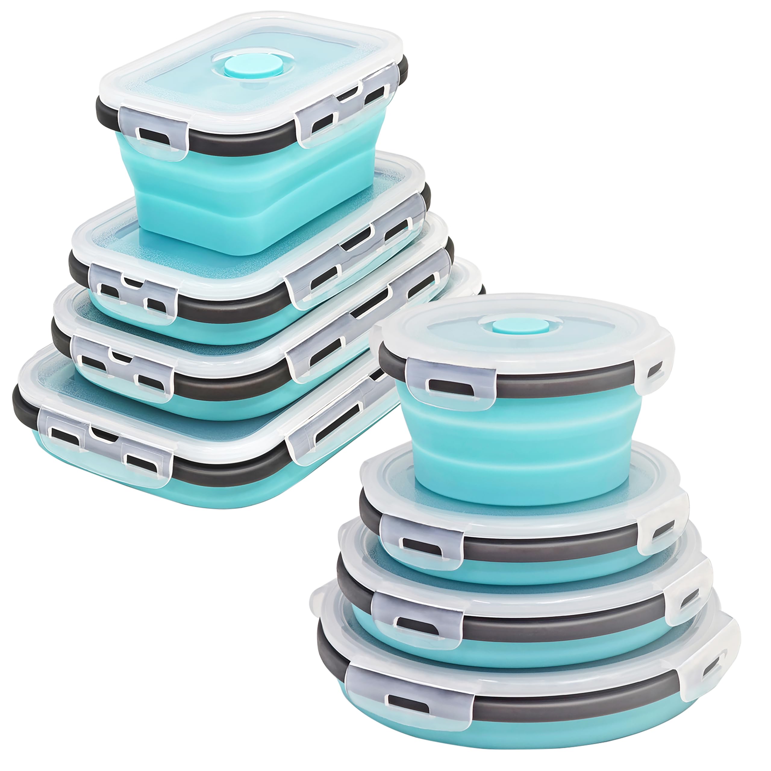 Ainmvnos 8 Collapsible Food Storage Containers, Silicone Collapsible Food Storage Containers, Collapsible Food Storage Silicone,