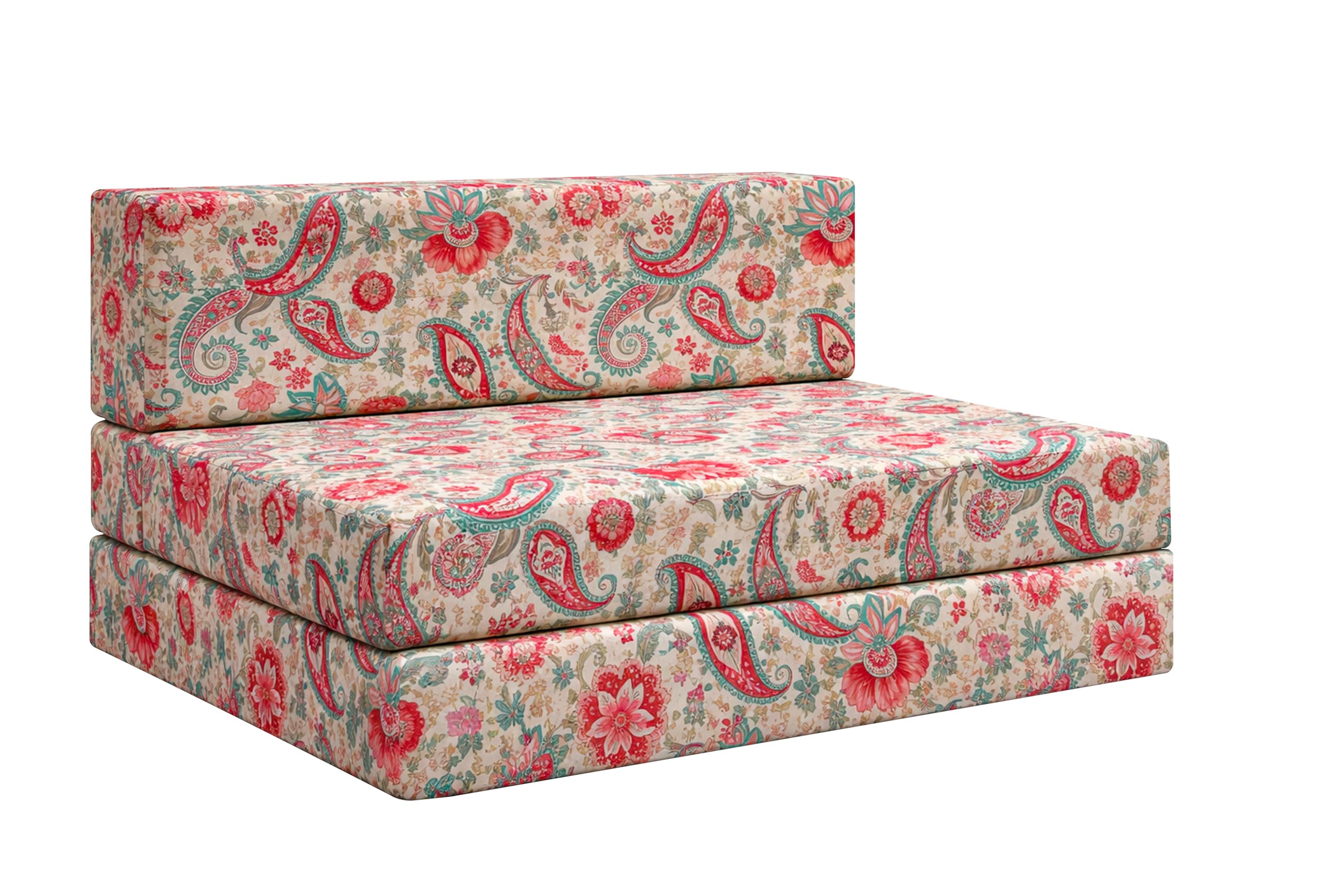 Rosebell Foldable Printed One Seater Sofa Cum Bed, Sofa Bed 3 X 6 Feet, Washable Cover Perfect For Living Room & Office, Guest 