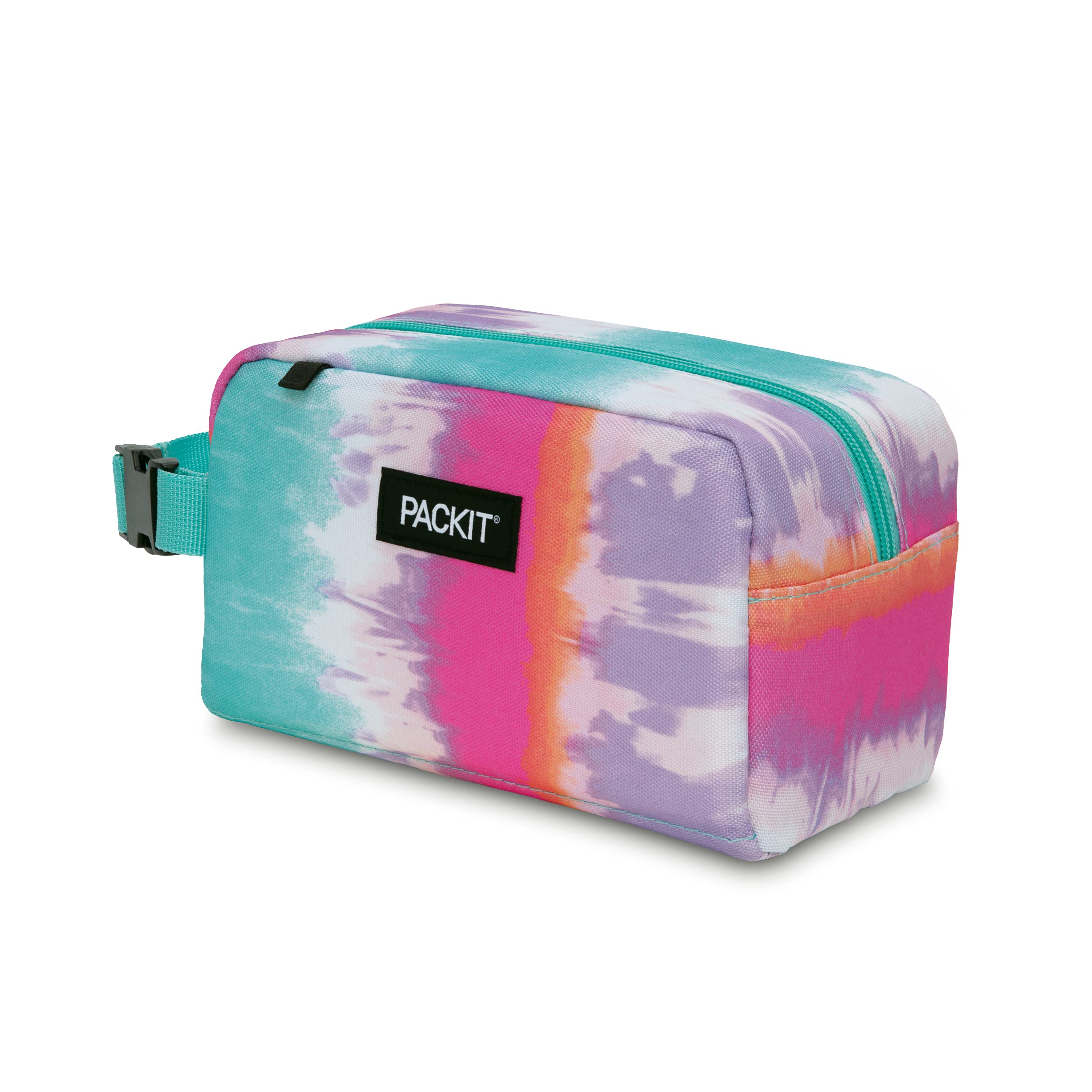 Packit Freezable Snack Box, Tie Dye Sorbet, Built With Ecofreeze Technology, Collapsible, Reusable, Zip Closure With Buckle Hand
