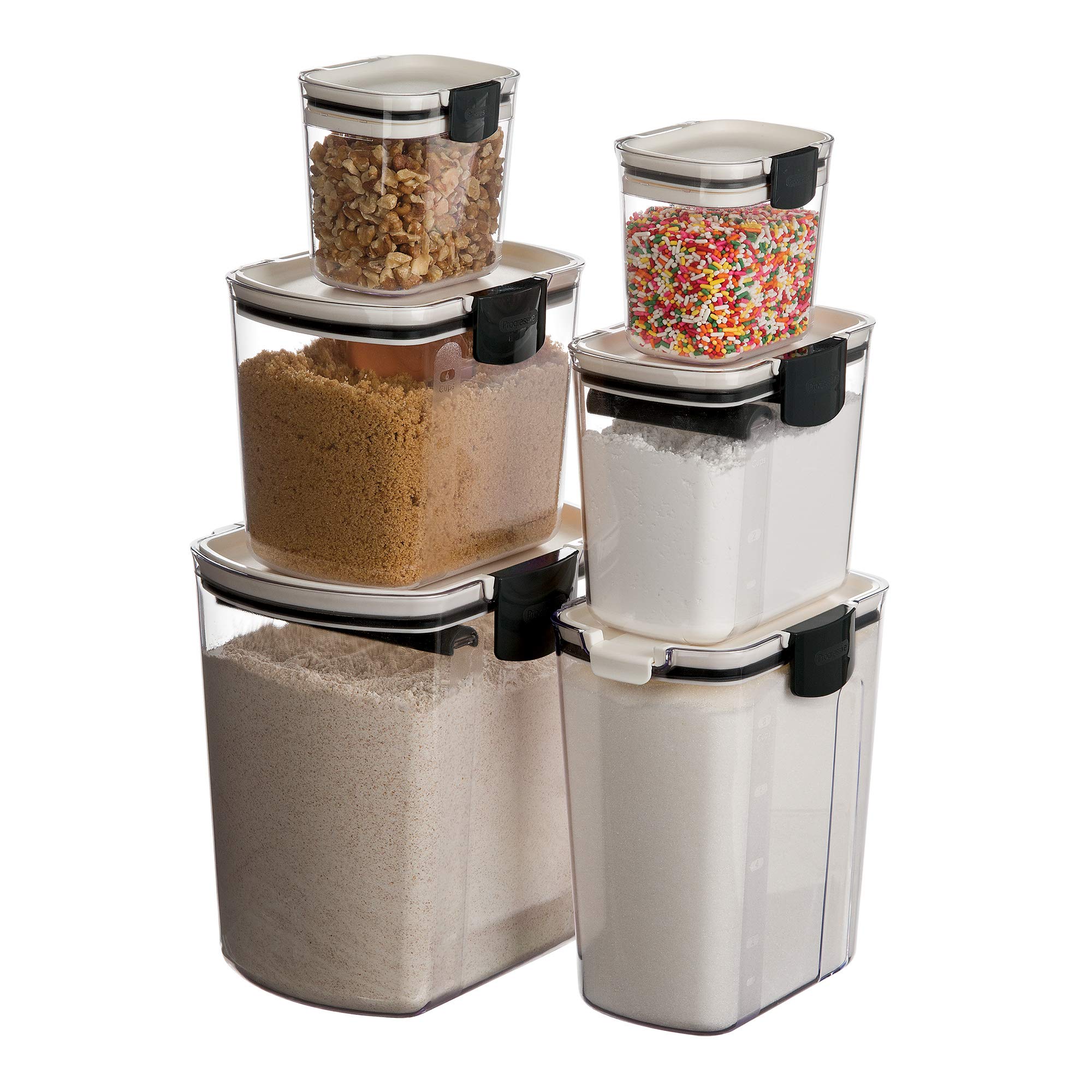 Progressive Prokeeper Baker'S Airtight Kitchen Storage Canister Container Set For Flour, Sugar & More, Keeps Ingredients Fresh,