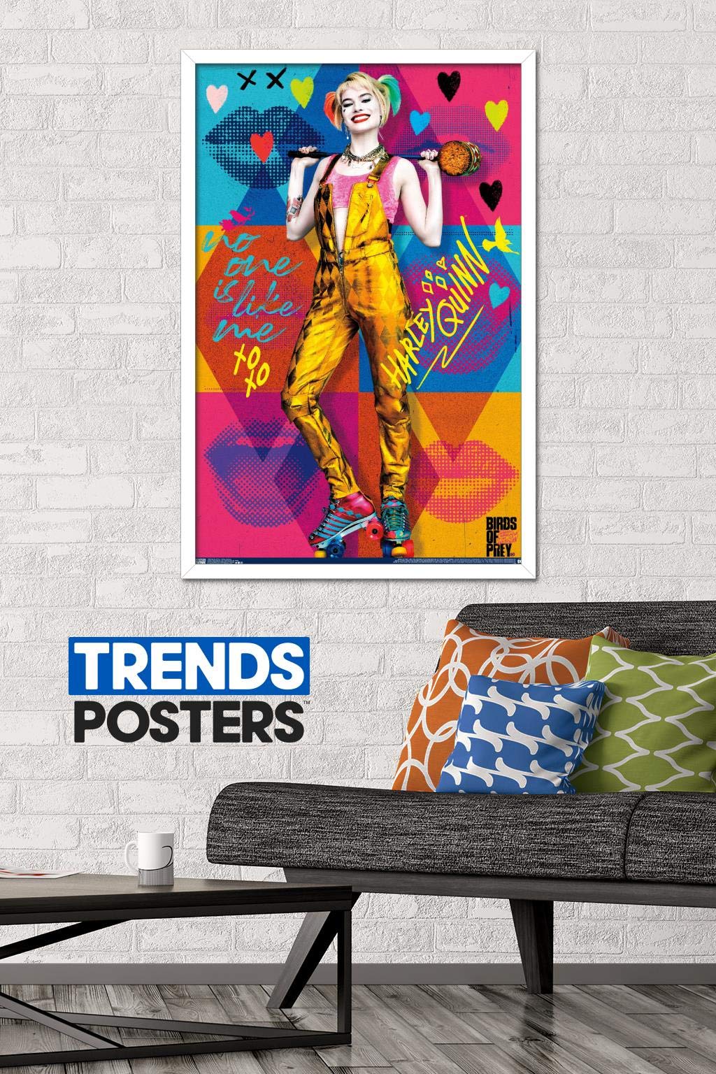 Trends International Dc Comics Movie - Birds Of Prey - Harley Quinn - Hammer Wall Poster, 22.375'' X 34'', White Framed Version